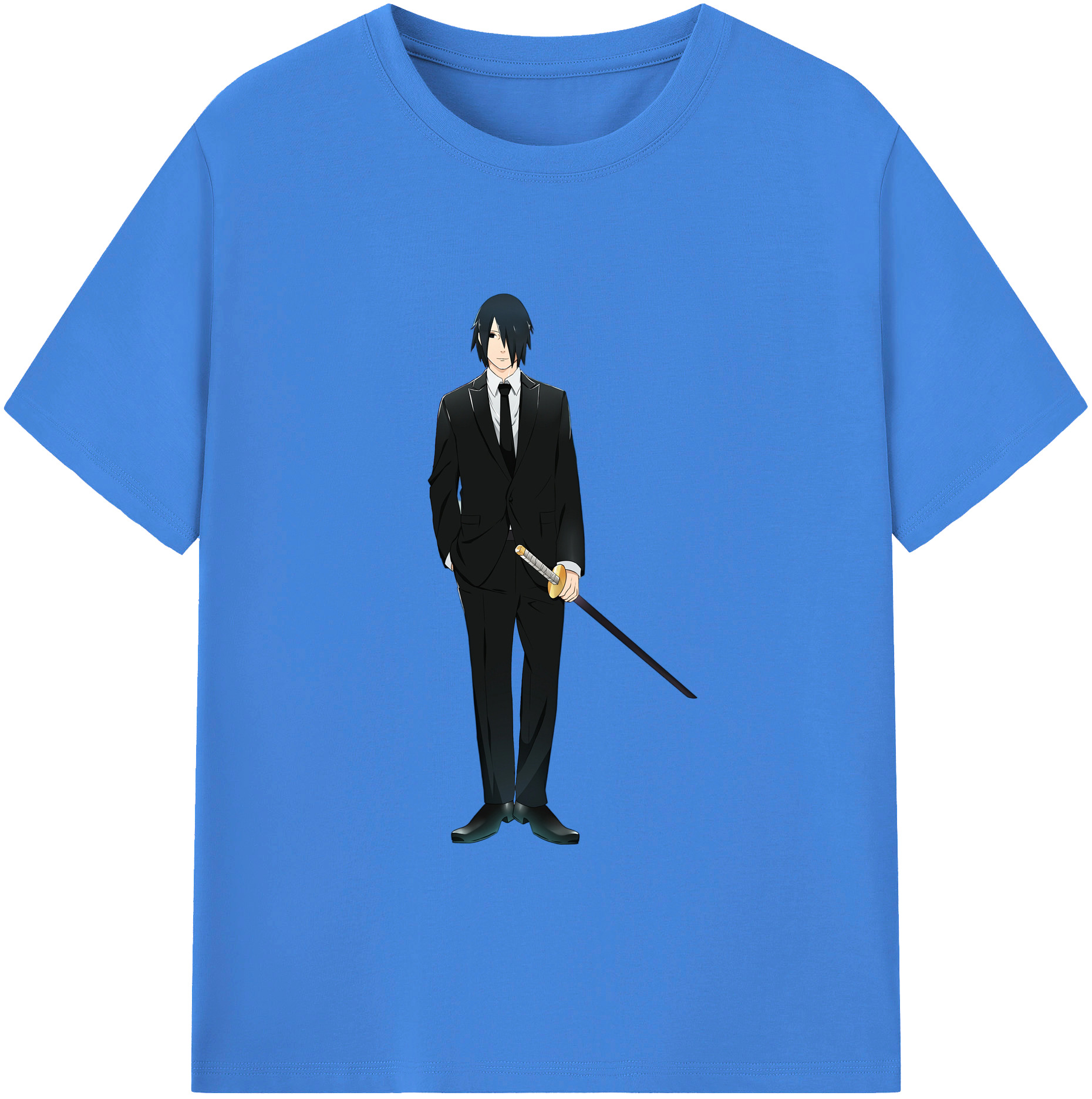 （画像用） NARUTO -ナルト- うちは サスケ Uchiha Sasuke 綿100％ メンズ半袖Tシャツ｜肌触りやわらか＆通気性