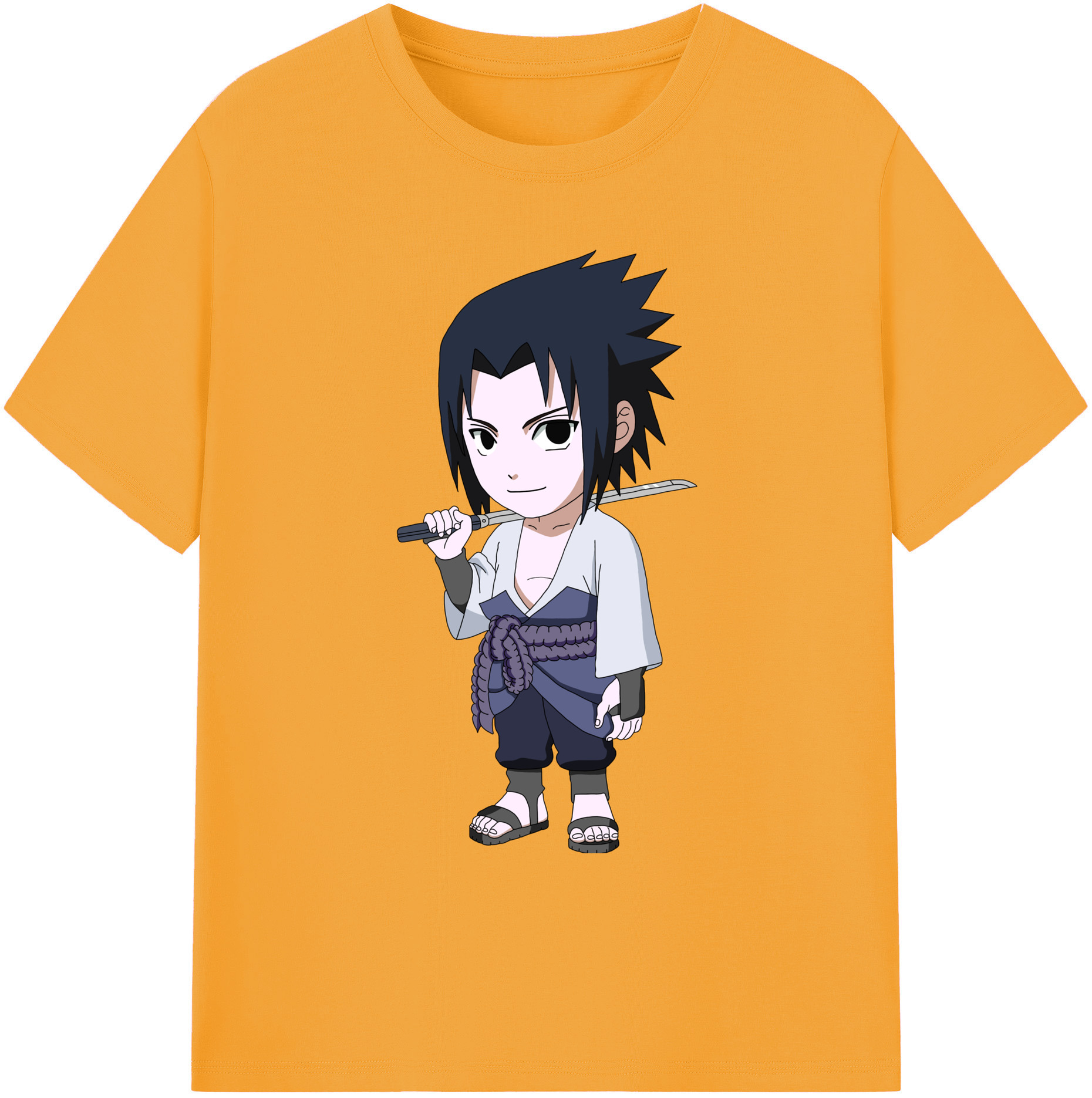 （画像用） NARUTO -ナルト- うちは サスケ Uchiha Sasuke 綿100％ メンズ半袖Tシャツ｜肌触りやわらか＆通気性