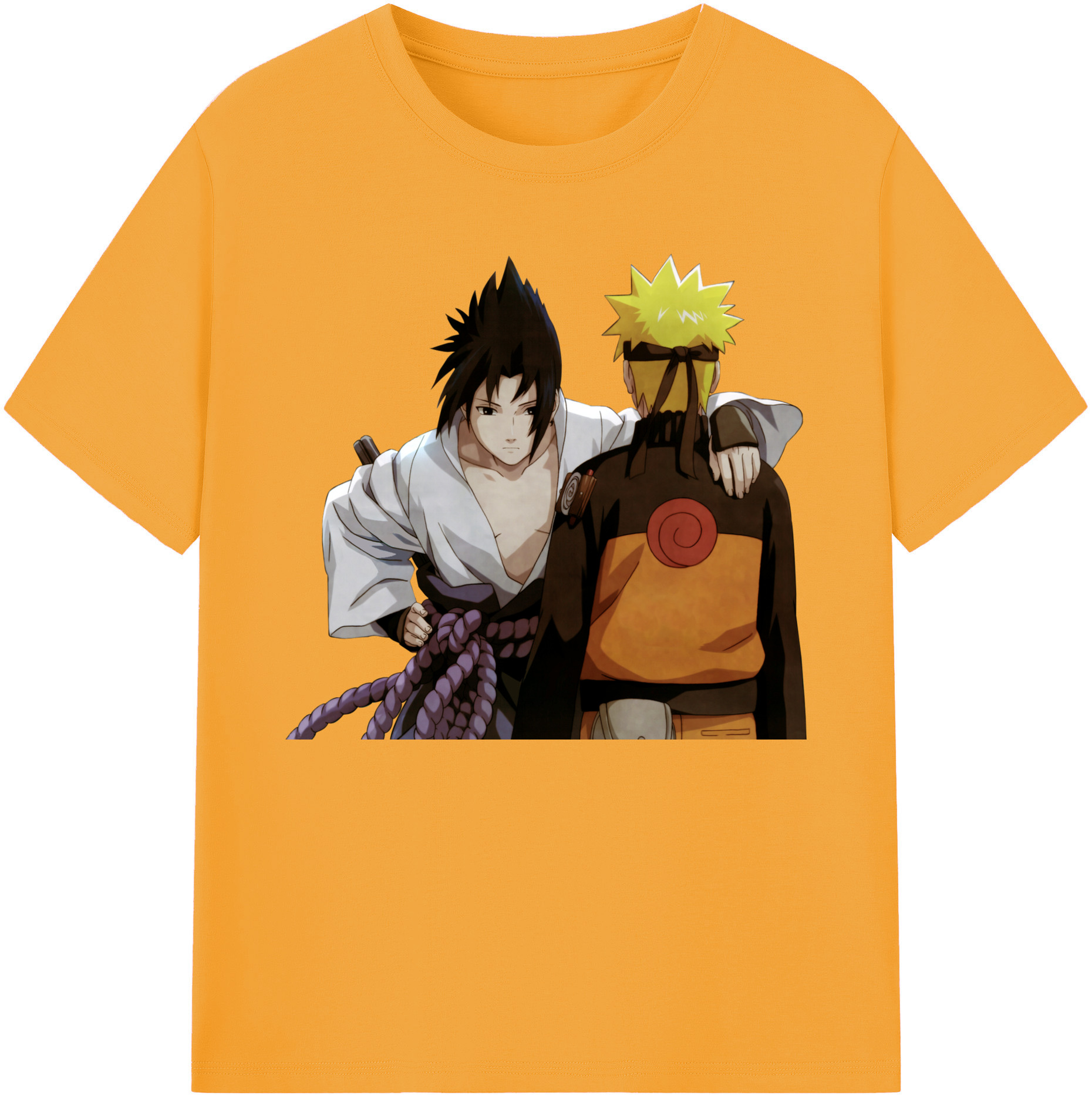 （画像用） NARUTO -ナルト- うちは サスケ Uchiha Sasuke 綿100％ メンズ半袖Tシャツ｜肌触りやわらか＆通気性