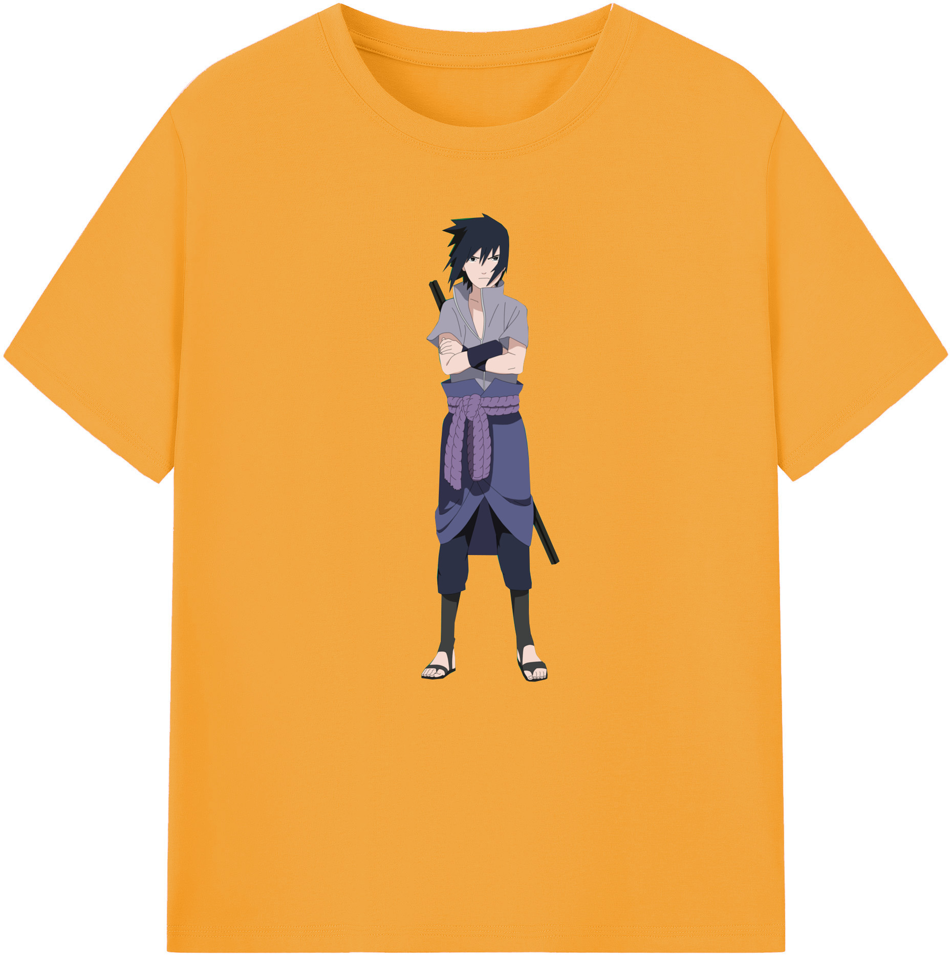 （画像用） NARUTO -ナルト- うちは サスケ Uchiha Sasuke 綿100％ メンズ半袖Tシャツ｜肌触りやわらか＆通気性