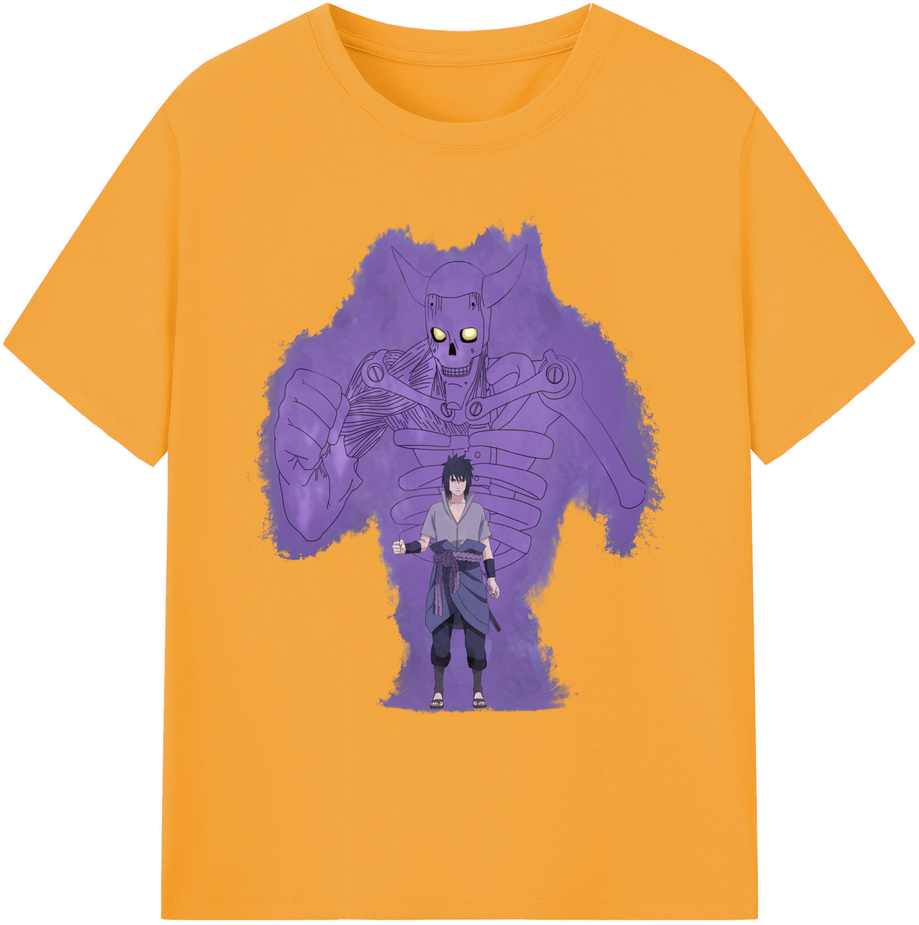 （画像用） NARUTO -ナルト- うちは サスケ Uchiha Sasuke 綿100％ メンズ半袖Tシャツ｜肌触りやわらか＆通気性