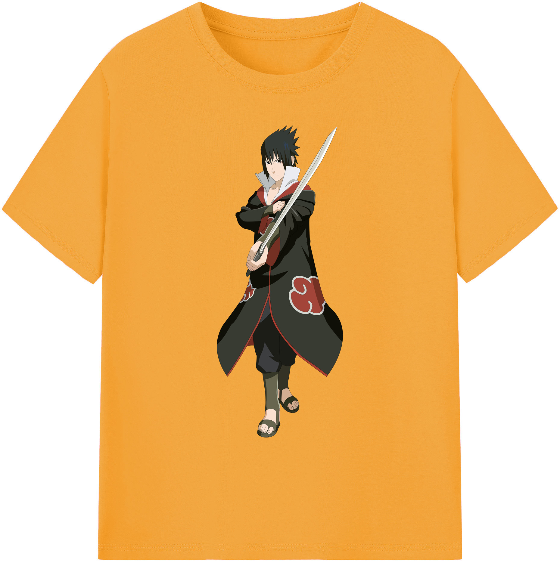 （画像用） NARUTO -ナルト- うちは サスケ Uchiha Sasuke 綿100％ メンズ半袖Tシャツ｜肌触りやわらか＆通気性