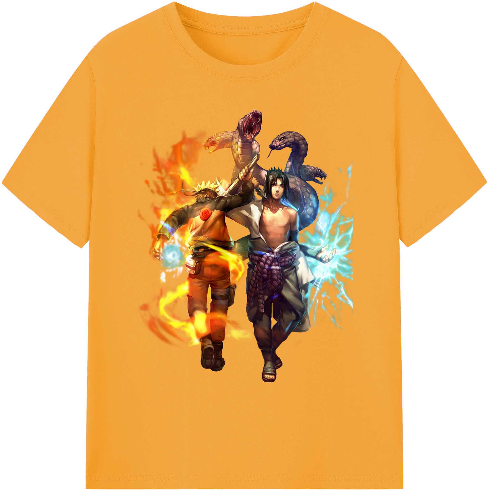 （画像用） NARUTO -ナルト- うちは サスケ Uchiha Sasuke 綿100％ メンズ半袖Tシャツ｜肌触りやわらか＆通気性