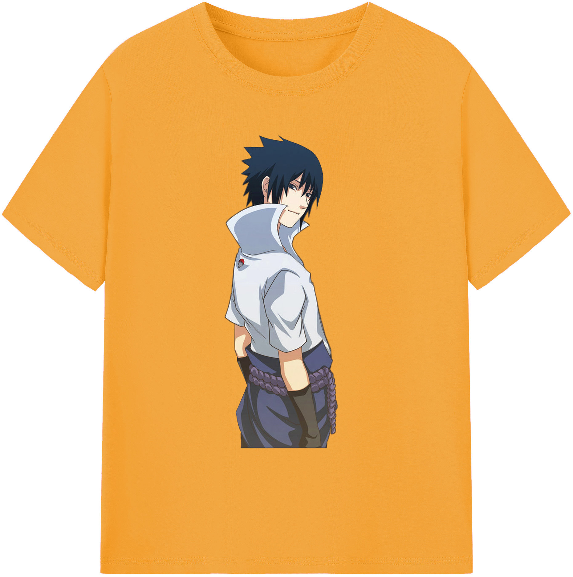 （画像用） NARUTO -ナルト- うちは サスケ Uchiha Sasuke 綿100％ メンズ半袖Tシャツ｜肌触りやわらか＆通気性