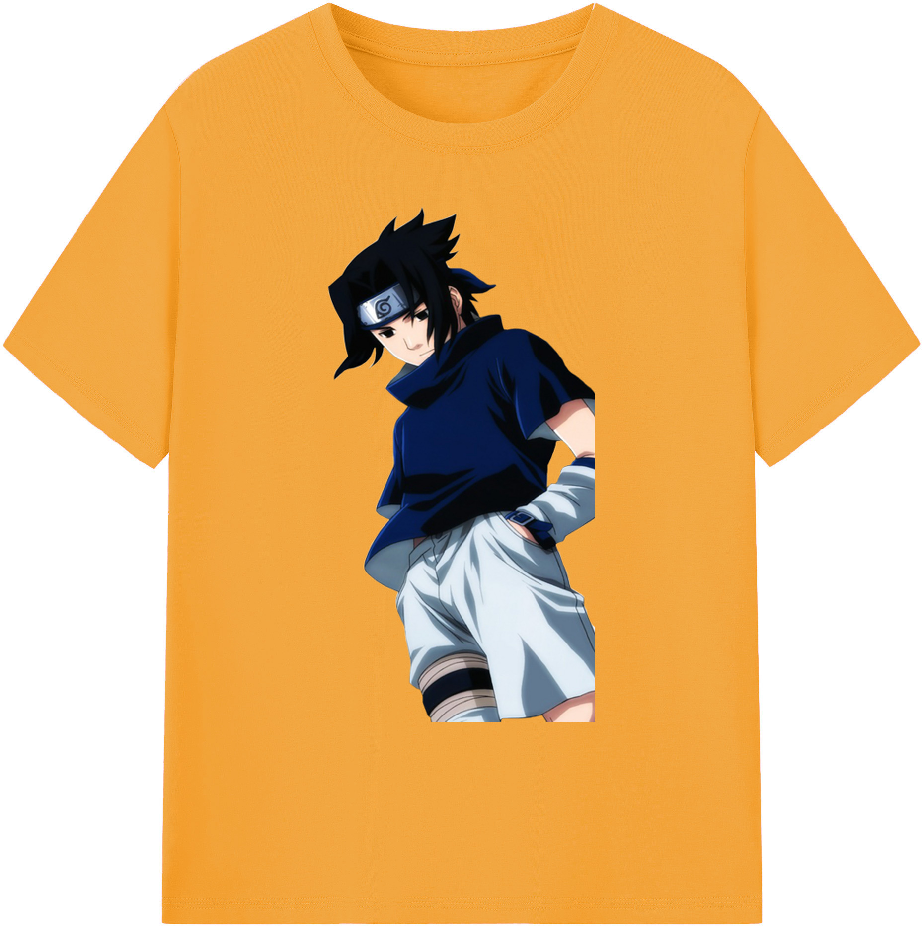 （画像用） NARUTO -ナルト- うちは サスケ Uchiha Sasuke 綿100％ メンズ半袖Tシャツ｜肌触りやわらか＆通気性