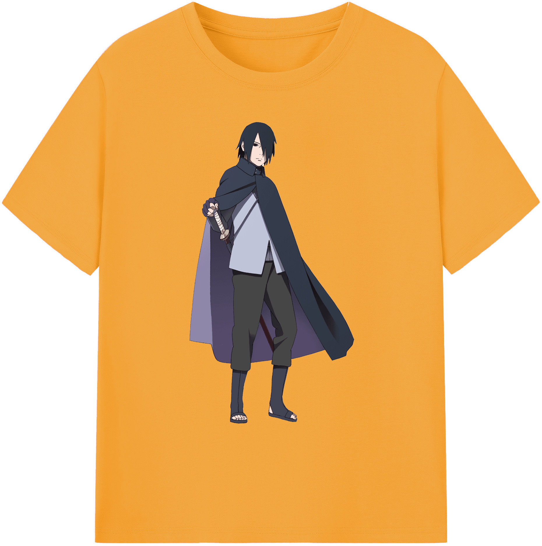 （画像用） NARUTO -ナルト- うちは サスケ Uchiha Sasuke 綿100％ メンズ半袖Tシャツ｜肌触りやわらか＆通気性