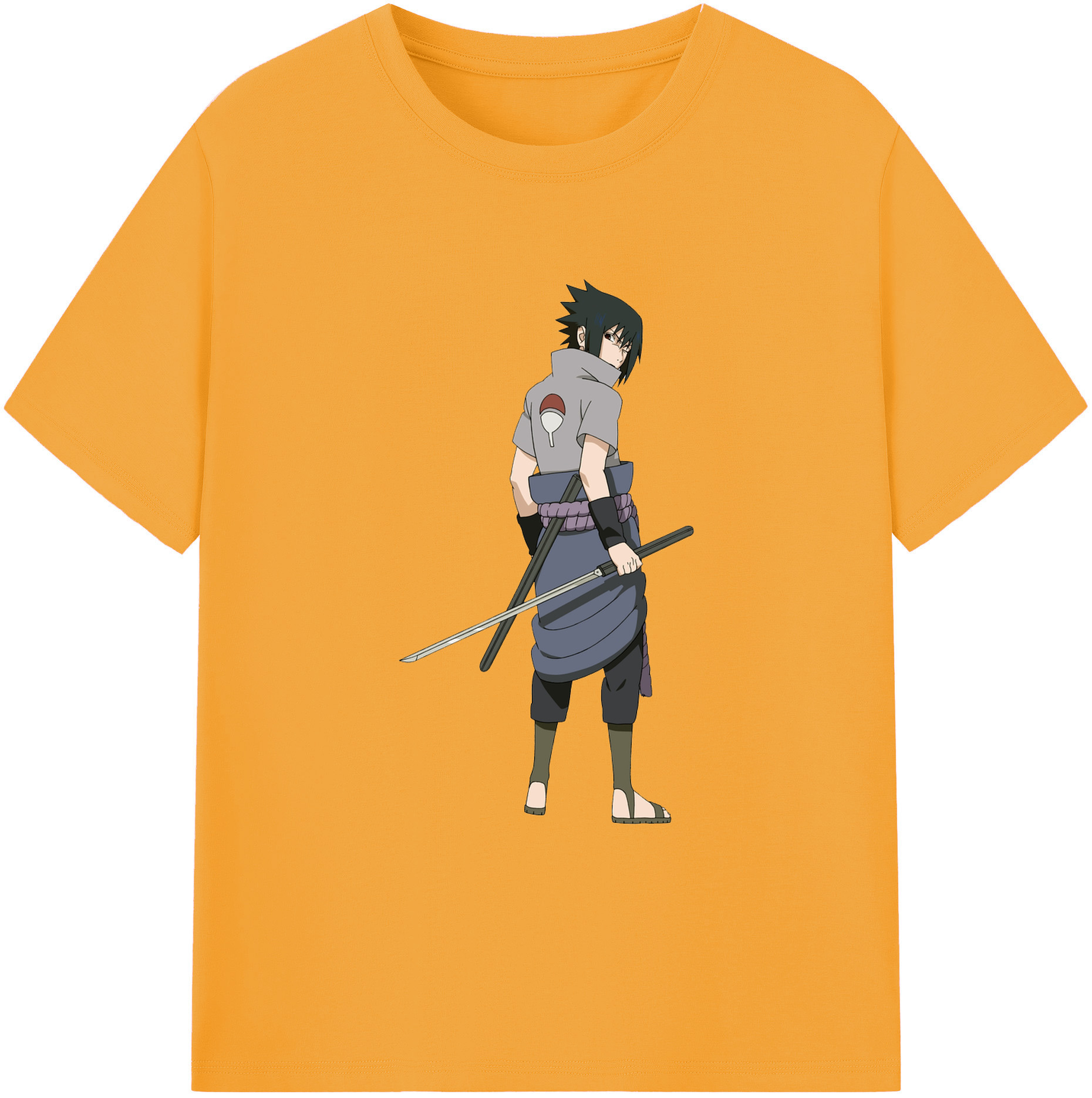 （画像用） NARUTO -ナルト- うちは サスケ Uchiha Sasuke 綿100％ メンズ半袖Tシャツ｜肌触りやわらか＆通気性