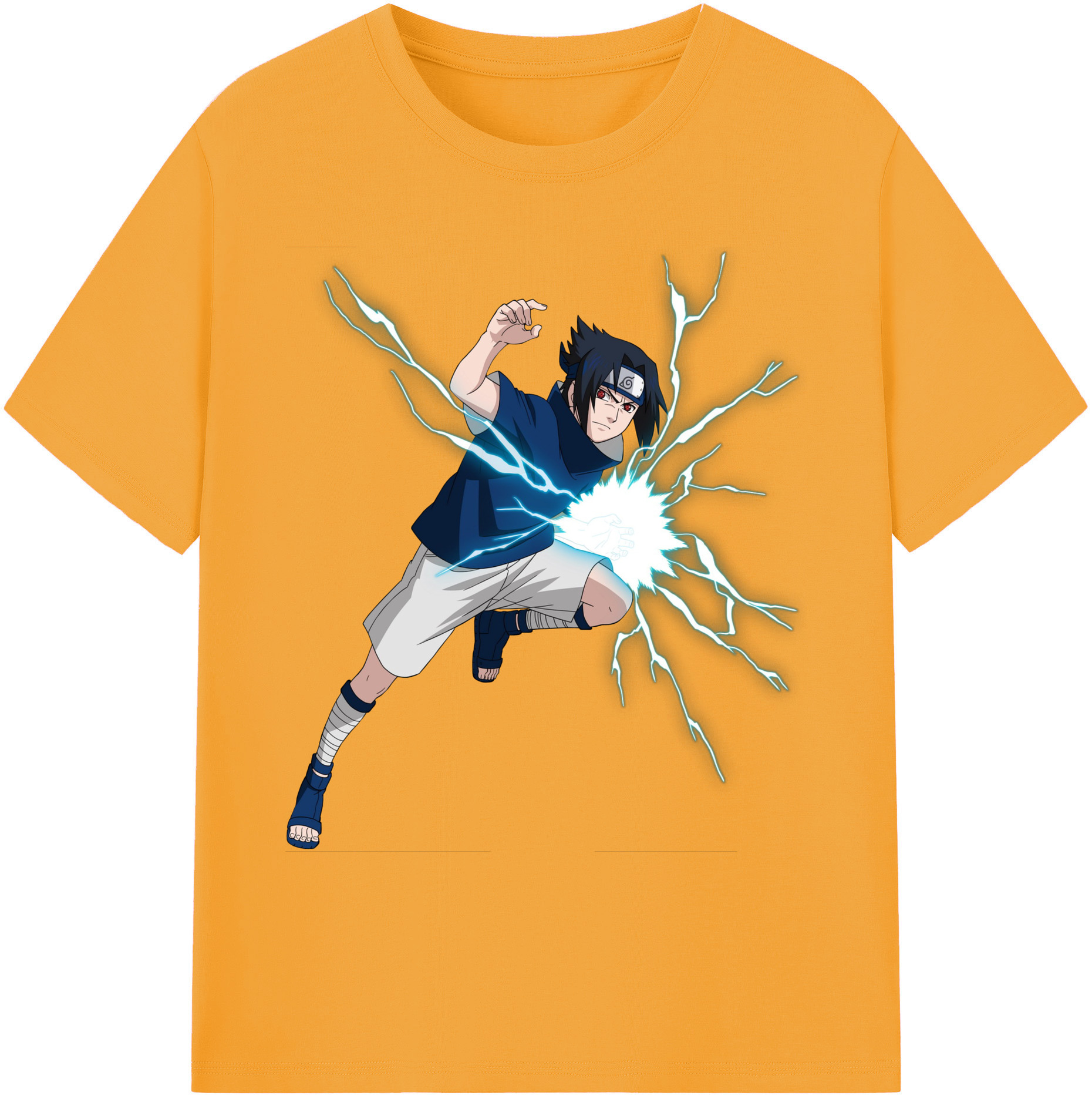 （画像用） NARUTO -ナルト- うちは サスケ Uchiha Sasuke 綿100％ メンズ半袖Tシャツ｜肌触りやわらか＆通気性