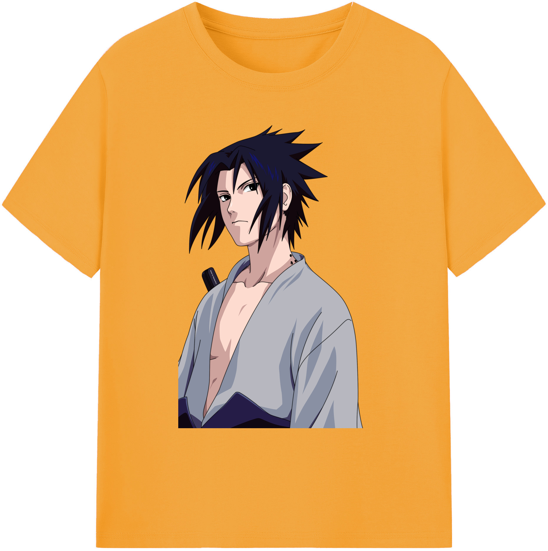 （画像用） NARUTO -ナルト- うちは サスケ Uchiha Sasuke 綿100％ メンズ半袖Tシャツ｜肌触りやわらか＆通気性
