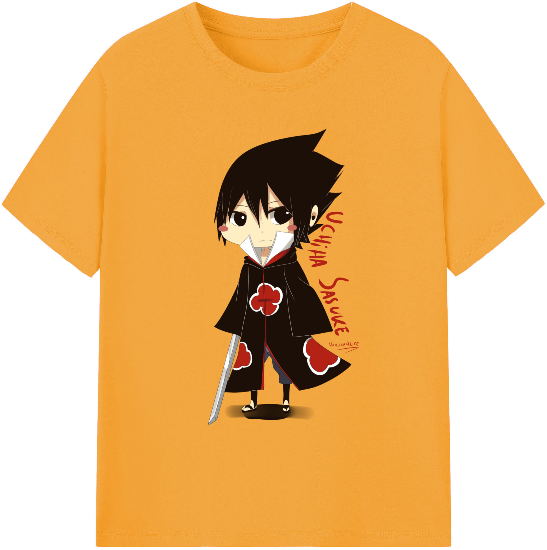 （画像用） NARUTO -ナルト- うちは サスケ Uchiha Sasuke 綿100％ メンズ半袖Tシャツ｜肌触りやわらか＆通気性