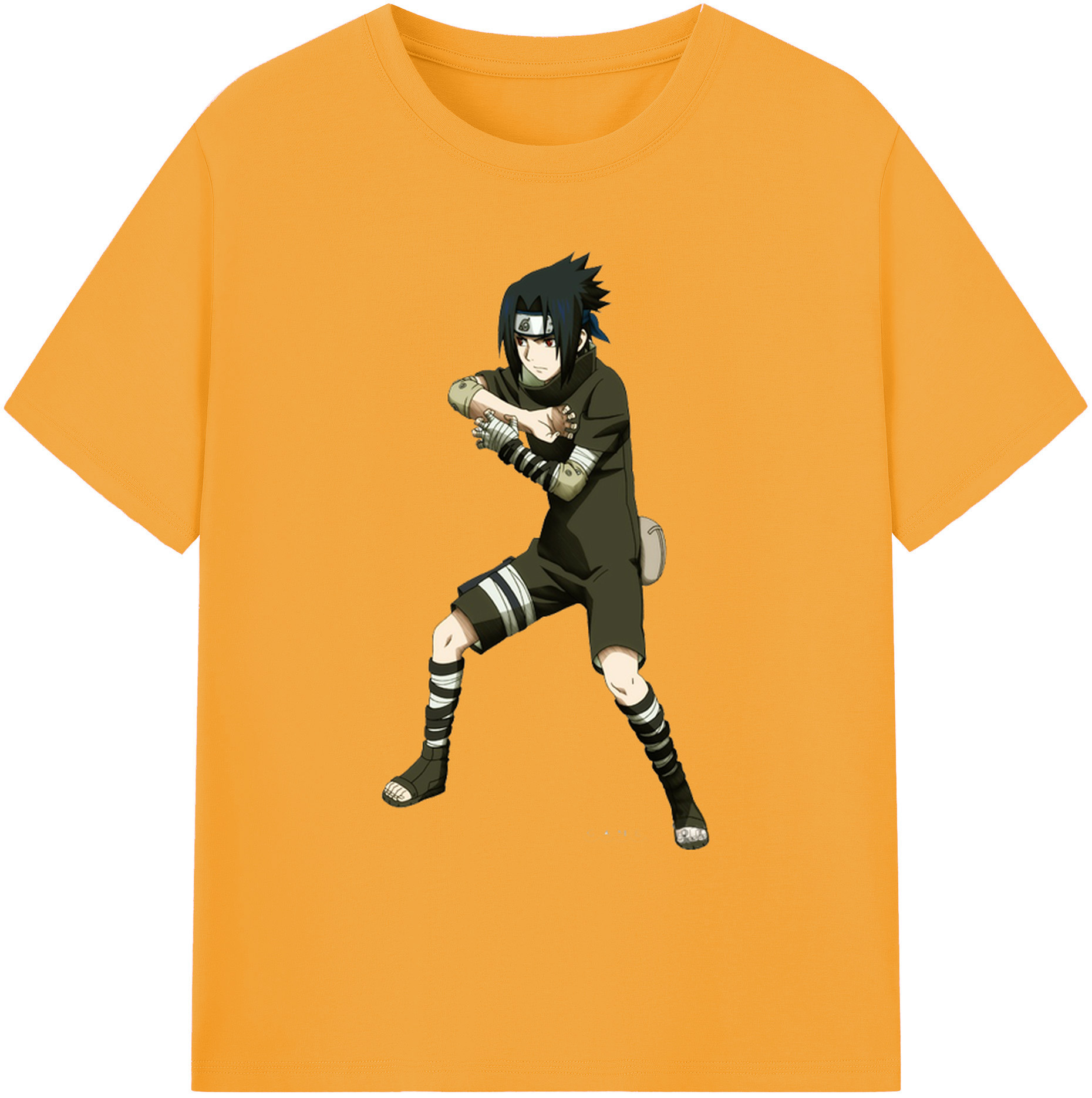 （画像用） NARUTO -ナルト- うちは サスケ Uchiha Sasuke 綿100％ メンズ半袖Tシャツ｜肌触りやわらか＆通気性