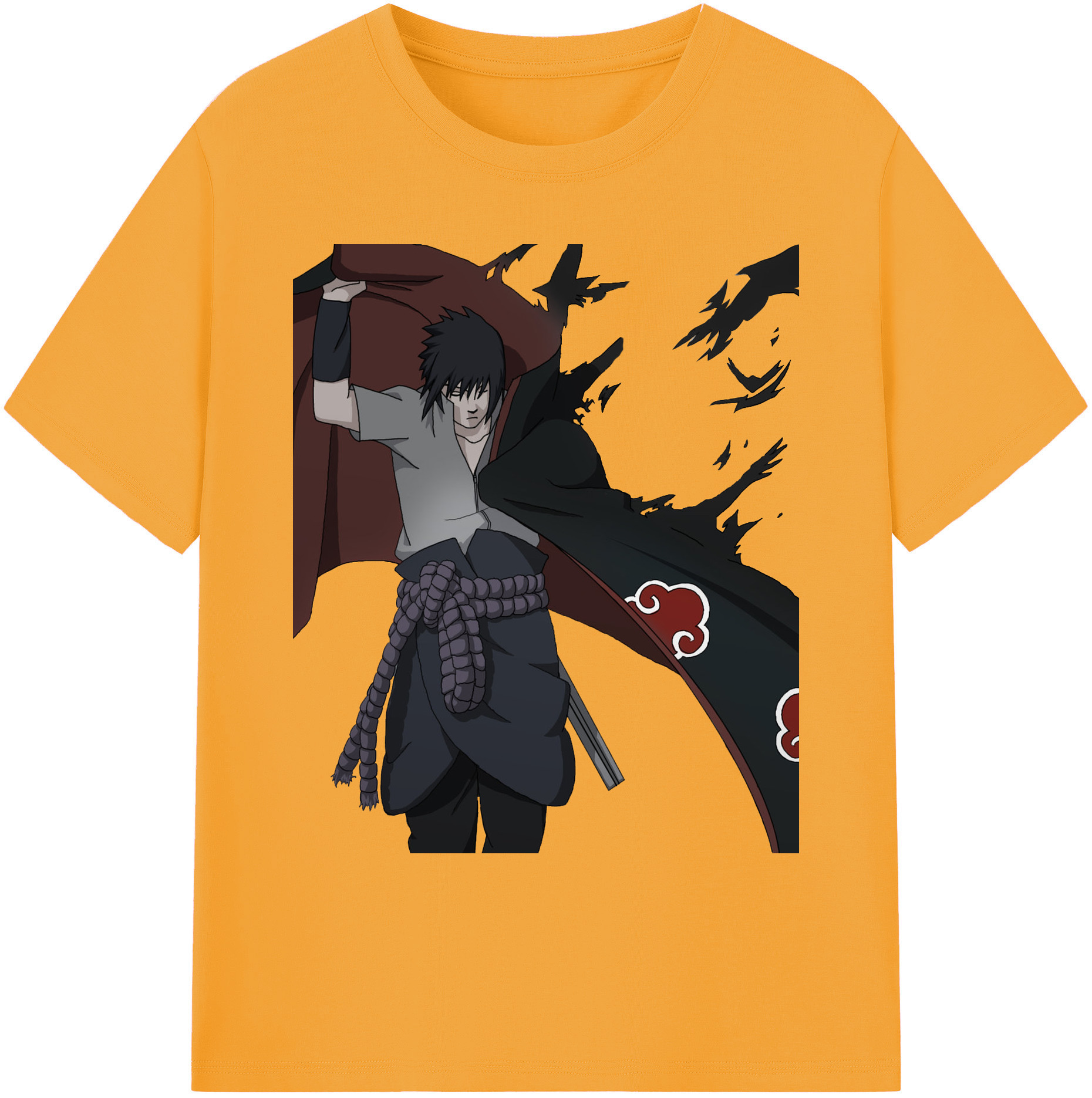（画像用） NARUTO -ナルト- うちは サスケ Uchiha Sasuke 綿100％ メンズ半袖Tシャツ｜肌触りやわらか＆通気性