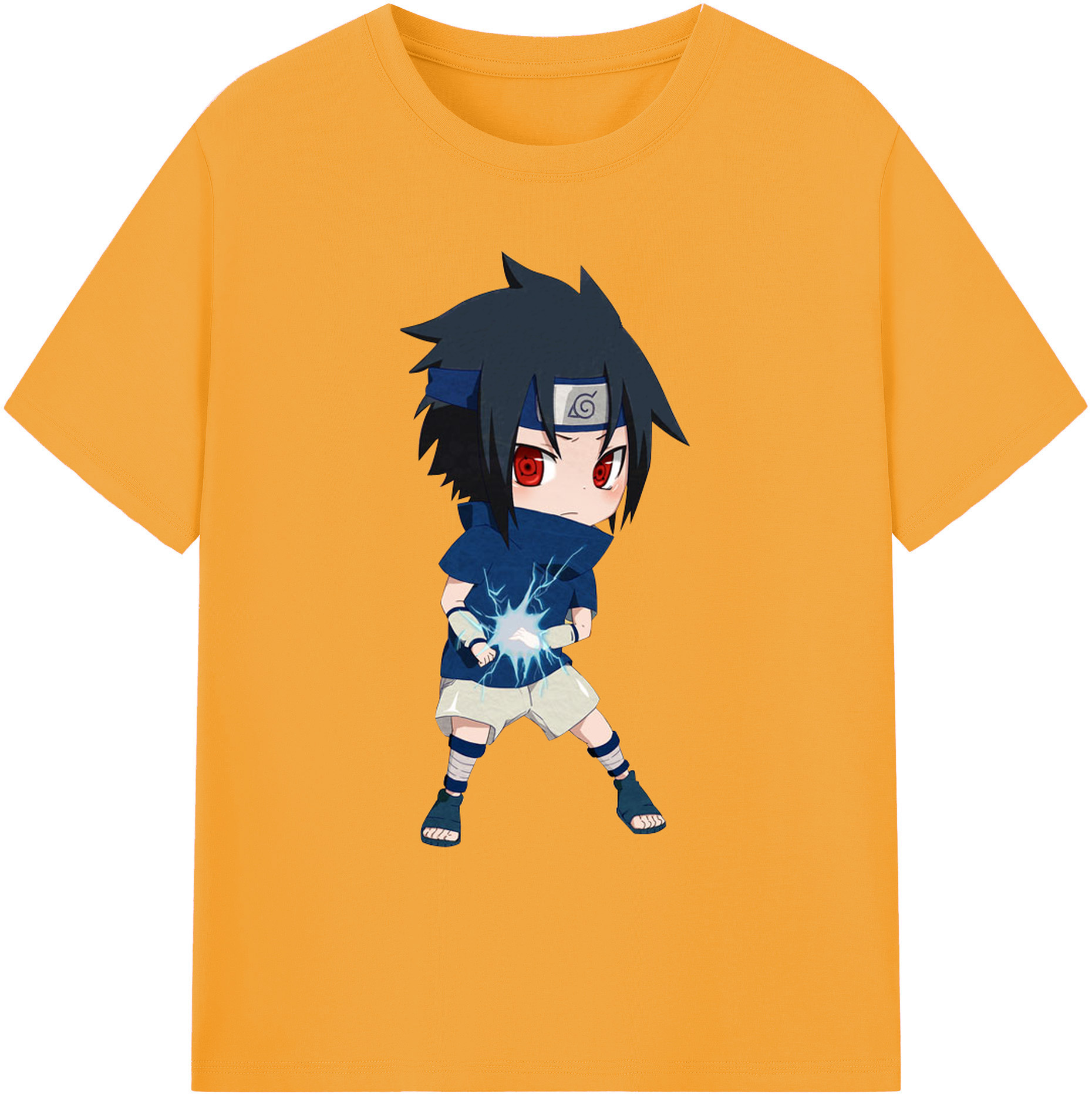 （画像用） NARUTO -ナルト- うちは サスケ Uchiha Sasuke 綿100％ メンズ半袖Tシャツ｜肌触りやわらか＆通気性