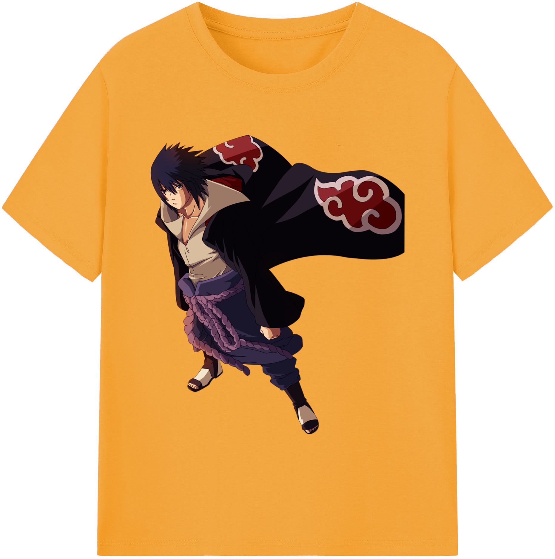（画像用） NARUTO -ナルト- うちは サスケ Uchiha Sasuke 綿100％ メンズ半袖Tシャツ｜肌触りやわらか＆通気性