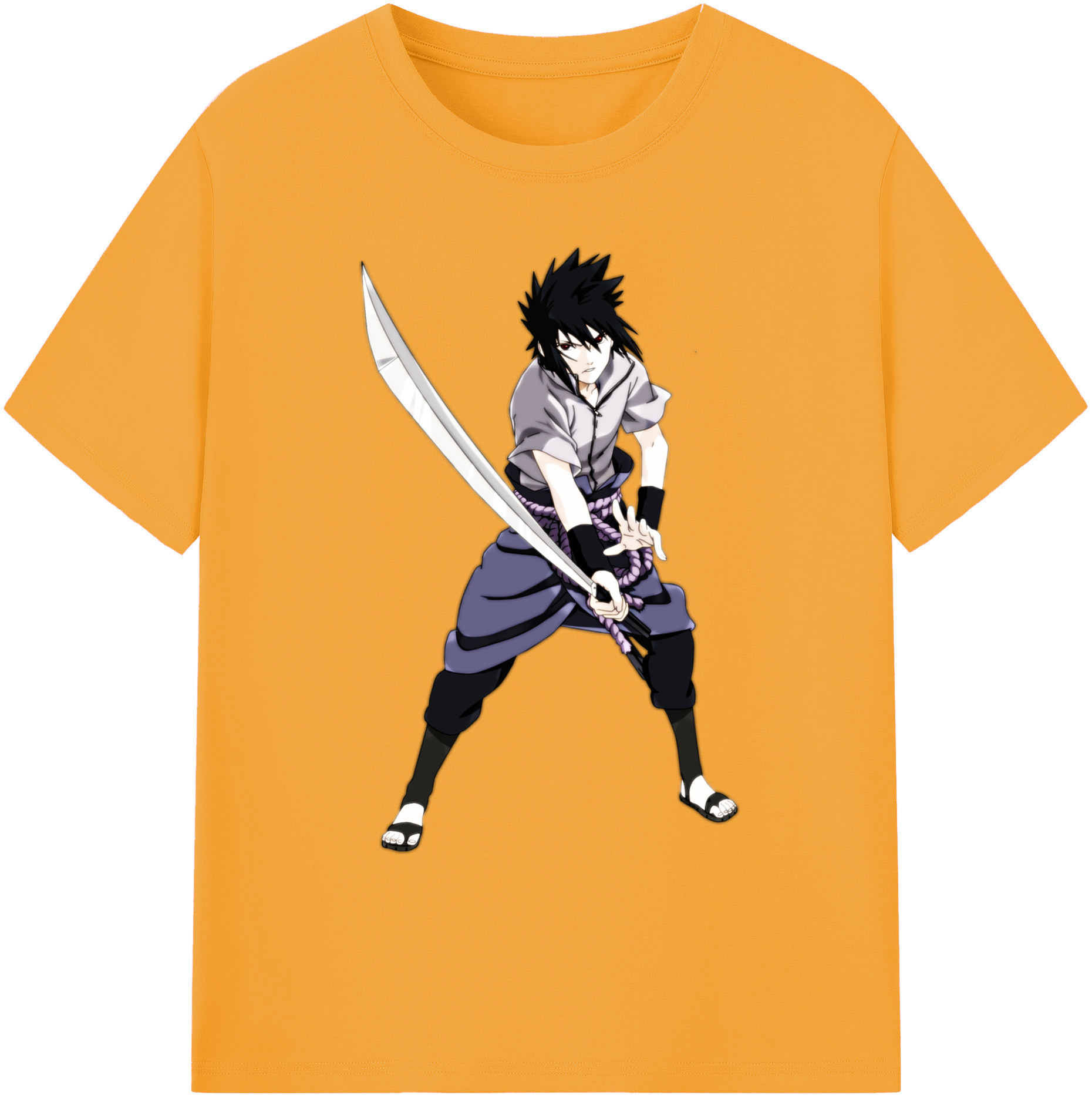 （画像用） NARUTO -ナルト- うちは サスケ Uchiha Sasuke 綿100％ メンズ半袖Tシャツ｜肌触りやわらか＆通気性