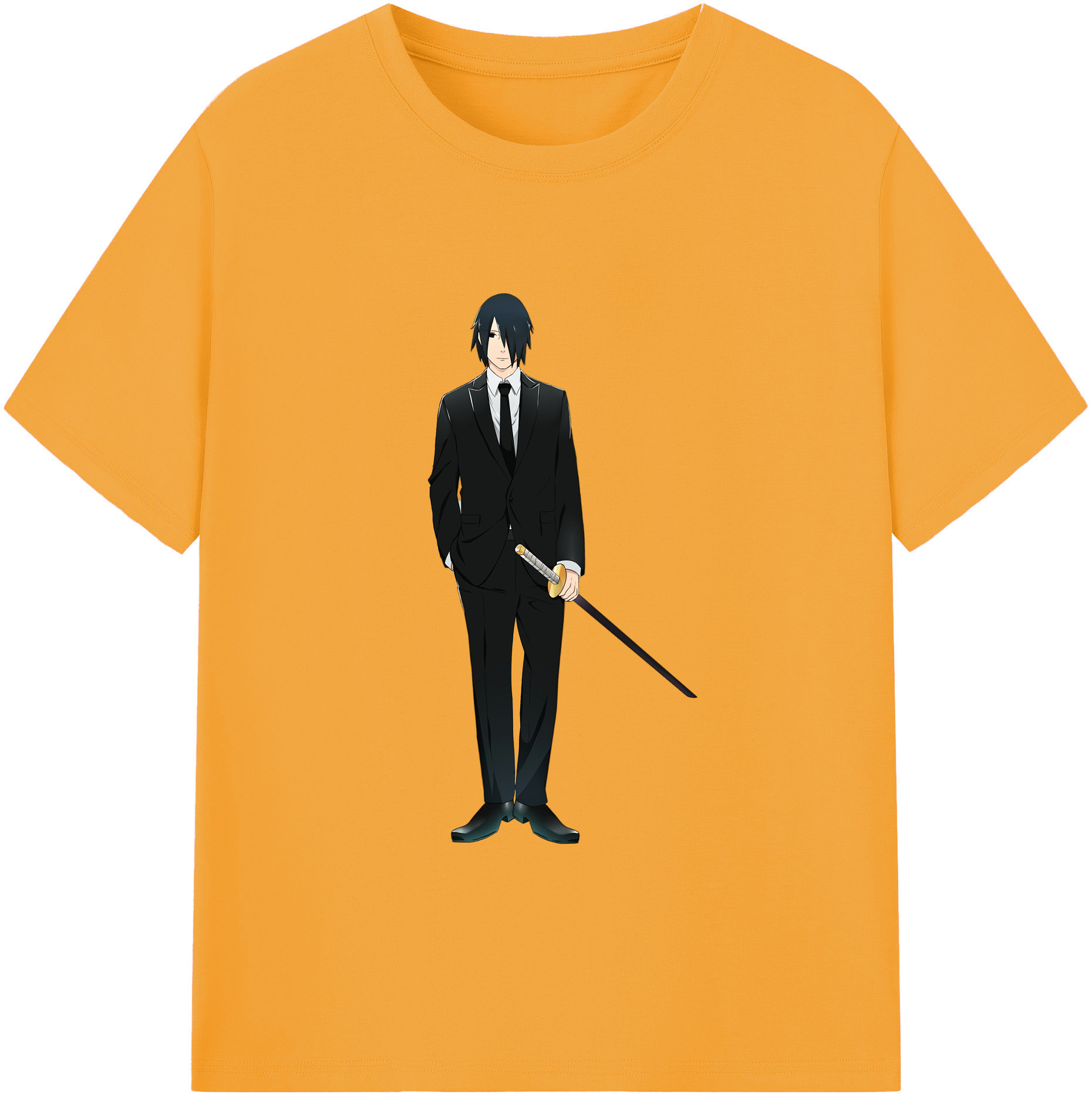（画像用） NARUTO -ナルト- うちは サスケ Uchiha Sasuke 綿100％ メンズ半袖Tシャツ｜肌触りやわらか＆通気性