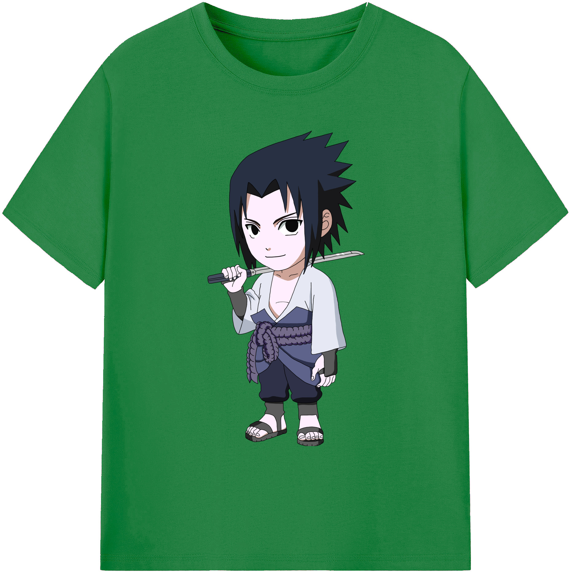 （画像用） NARUTO -ナルト- うちは サスケ Uchiha Sasuke 綿100％ メンズ半袖Tシャツ｜肌触りやわらか＆通気性