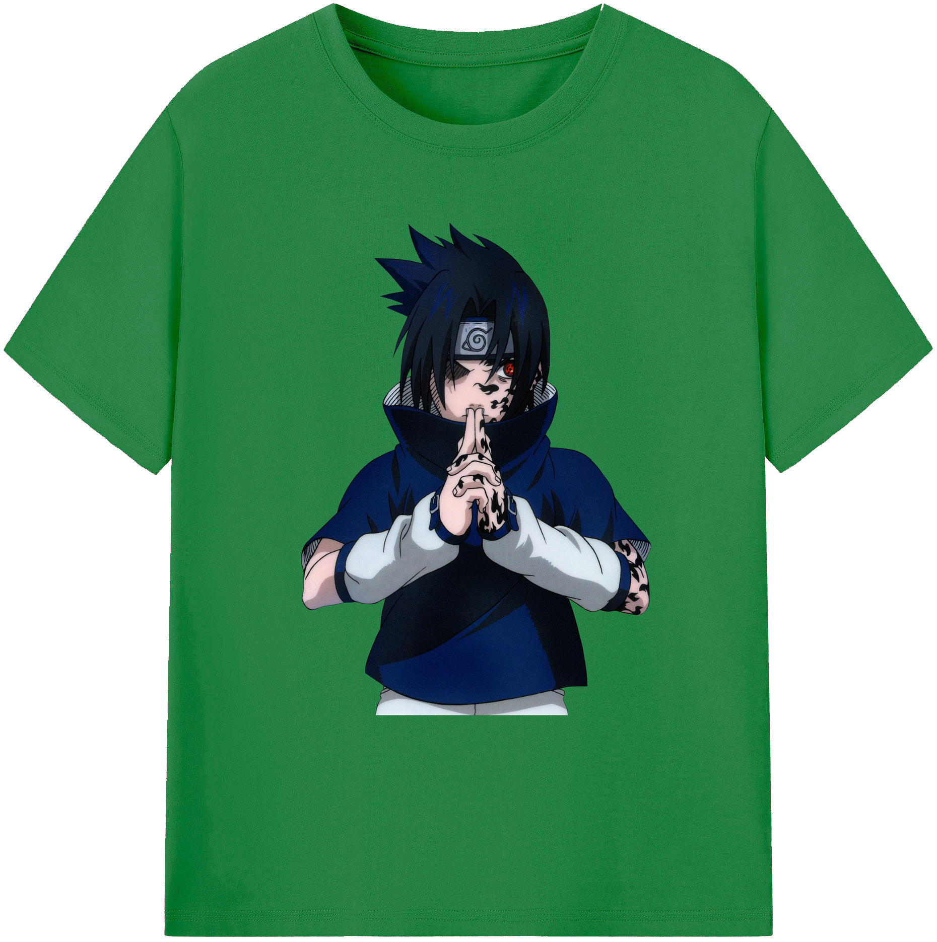 （画像用） NARUTO -ナルト- うちは サスケ Uchiha Sasuke 綿100％ メンズ半袖Tシャツ｜肌触りやわらか＆通気性