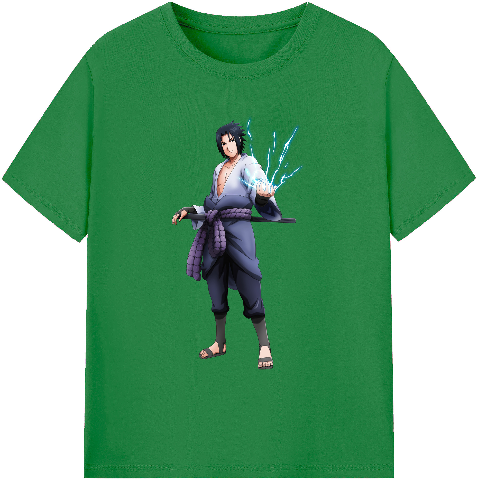 （画像用） NARUTO -ナルト- うちは サスケ Uchiha Sasuke 綿100％ メンズ半袖Tシャツ｜肌触りやわらか＆通気性