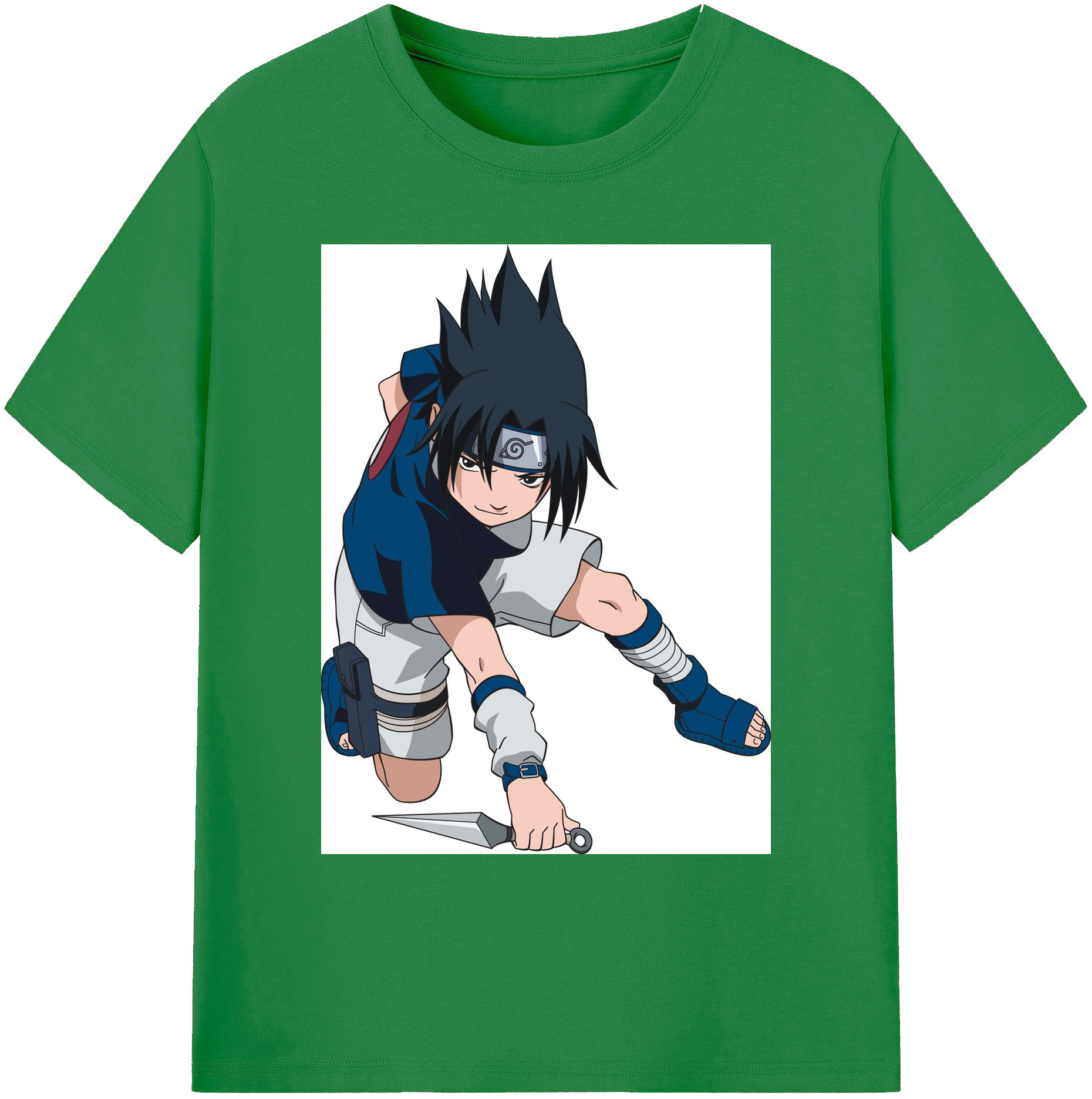 NARUTO -ナルト- うちは サスケ Uchiha Sasuke 綿100％ メンズ半袖Tシャツ｜肌触りやわらか＆通気性