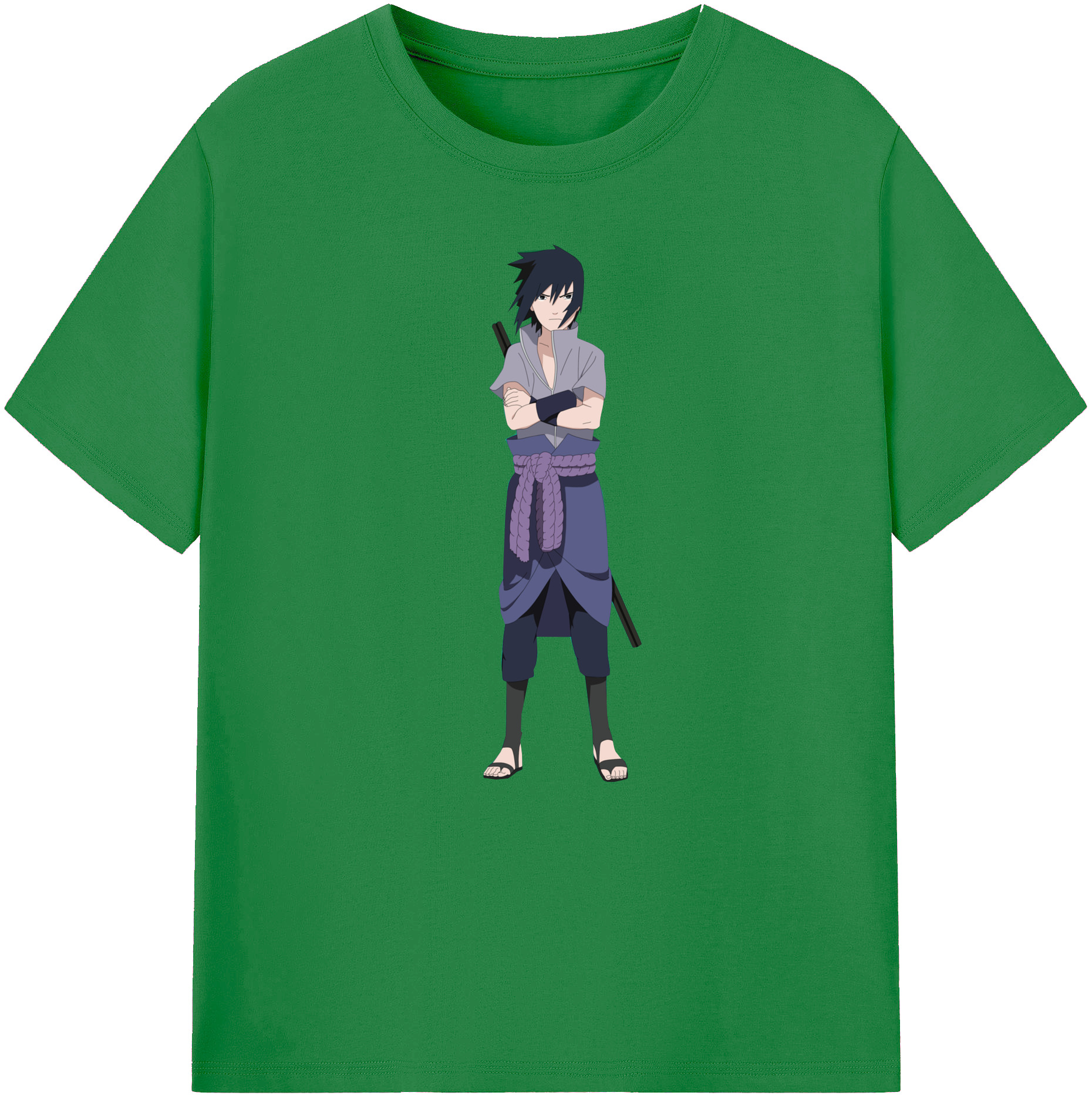 （画像用） NARUTO -ナルト- うちは サスケ Uchiha Sasuke 綿100％ メンズ半袖Tシャツ｜肌触りやわらか＆通気性