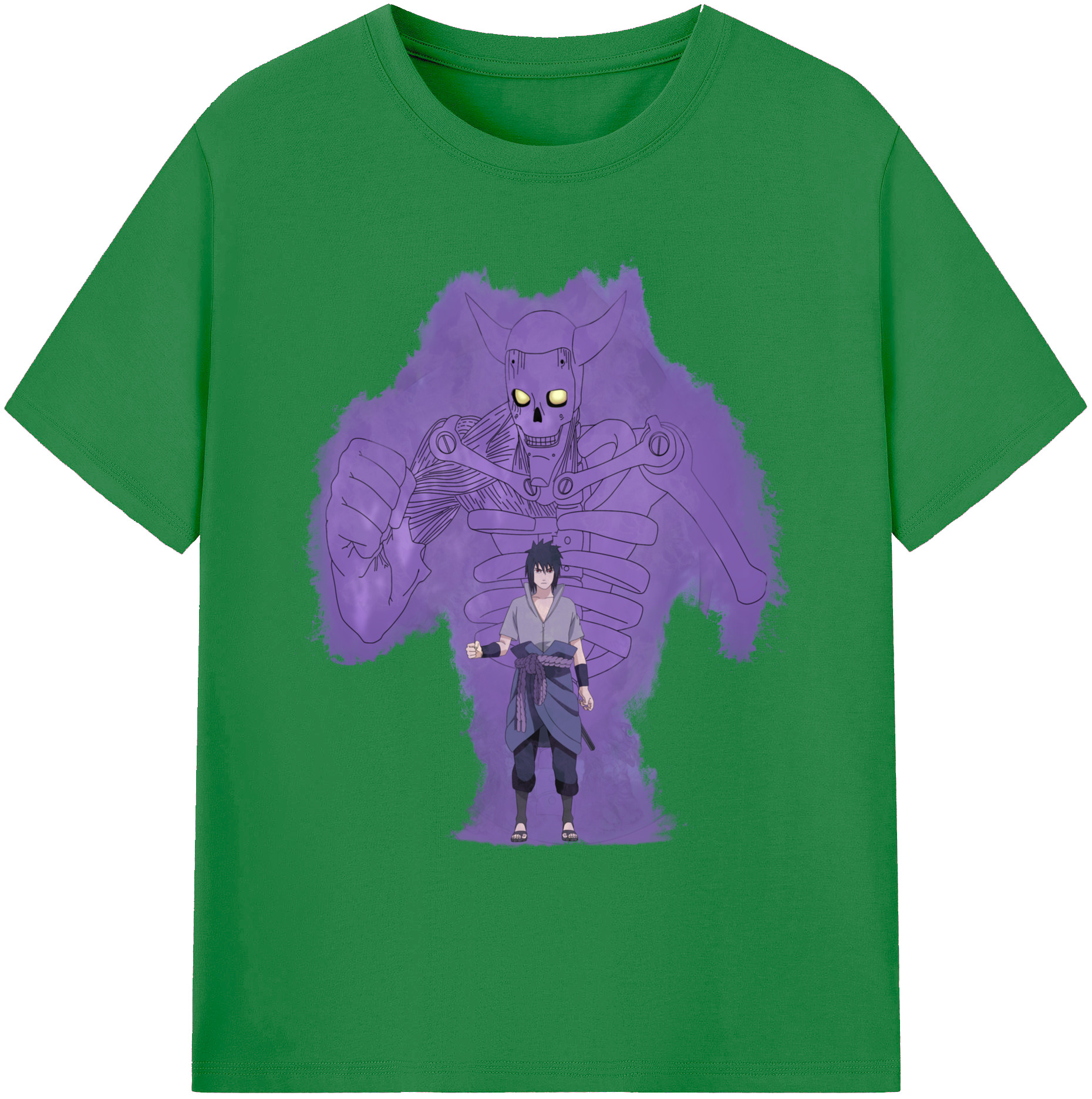 （画像用） NARUTO -ナルト- うちは サスケ Uchiha Sasuke 綿100％ メンズ半袖Tシャツ｜肌触りやわらか＆通気性