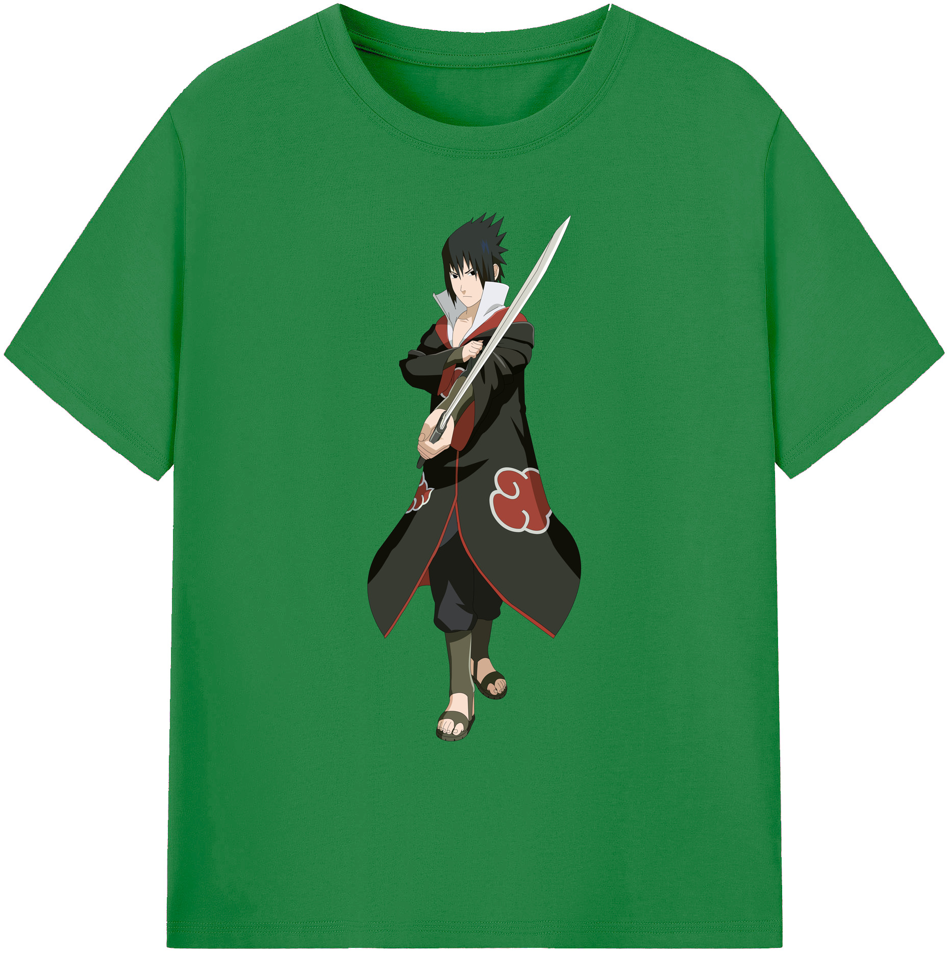 （画像用） NARUTO -ナルト- うちは サスケ Uchiha Sasuke 綿100％ メンズ半袖Tシャツ｜肌触りやわらか＆通気性