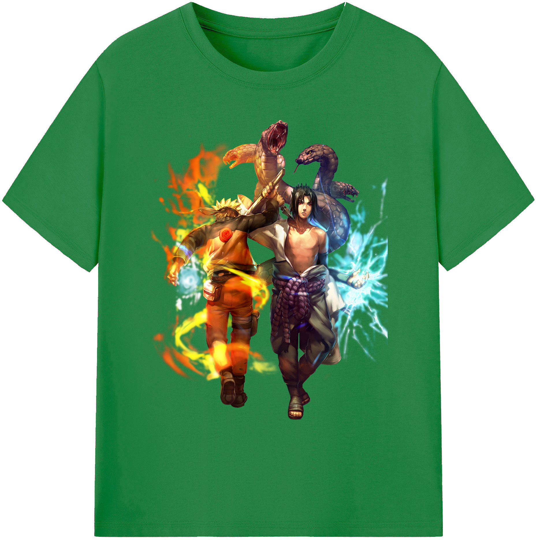 （画像用） NARUTO -ナルト- うちは サスケ Uchiha Sasuke 綿100％ メンズ半袖Tシャツ｜肌触りやわらか＆通気性