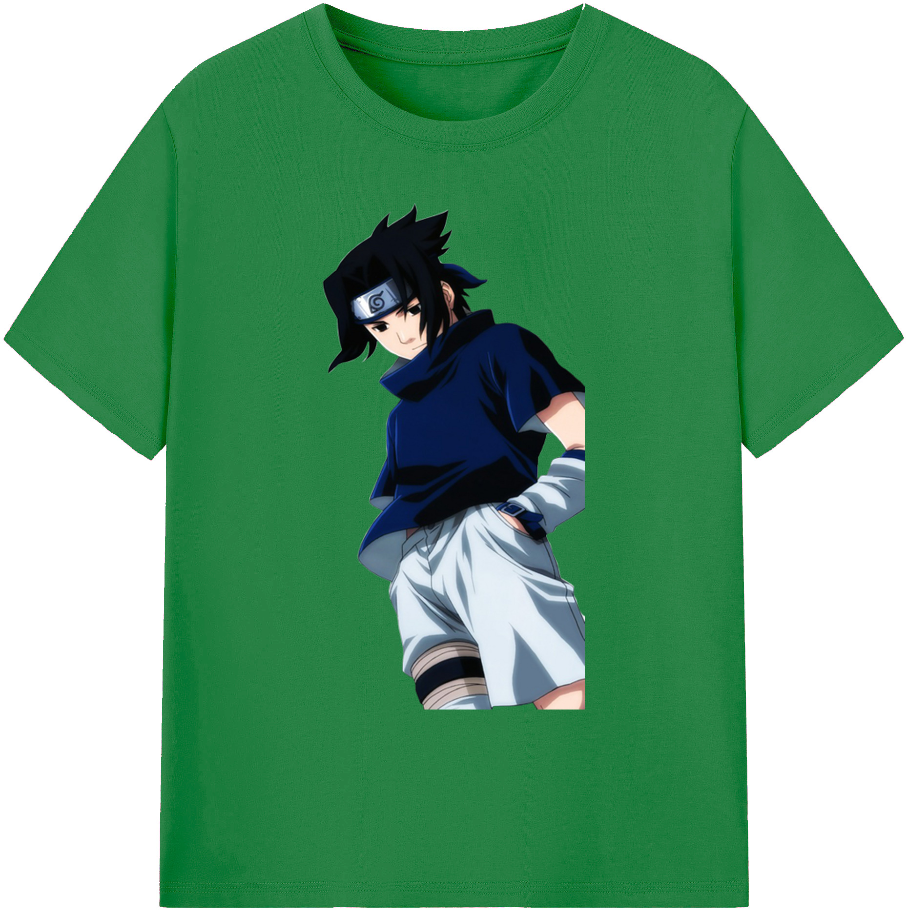（画像用） NARUTO -ナルト- うちは サスケ Uchiha Sasuke 綿100％ メンズ半袖Tシャツ｜肌触りやわらか＆通気性