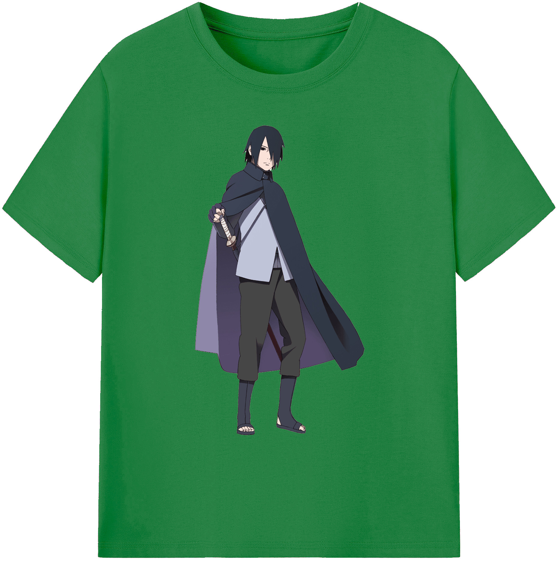 （画像用） NARUTO -ナルト- うちは サスケ Uchiha Sasuke 綿100％ メンズ半袖Tシャツ｜肌触りやわらか＆通気性