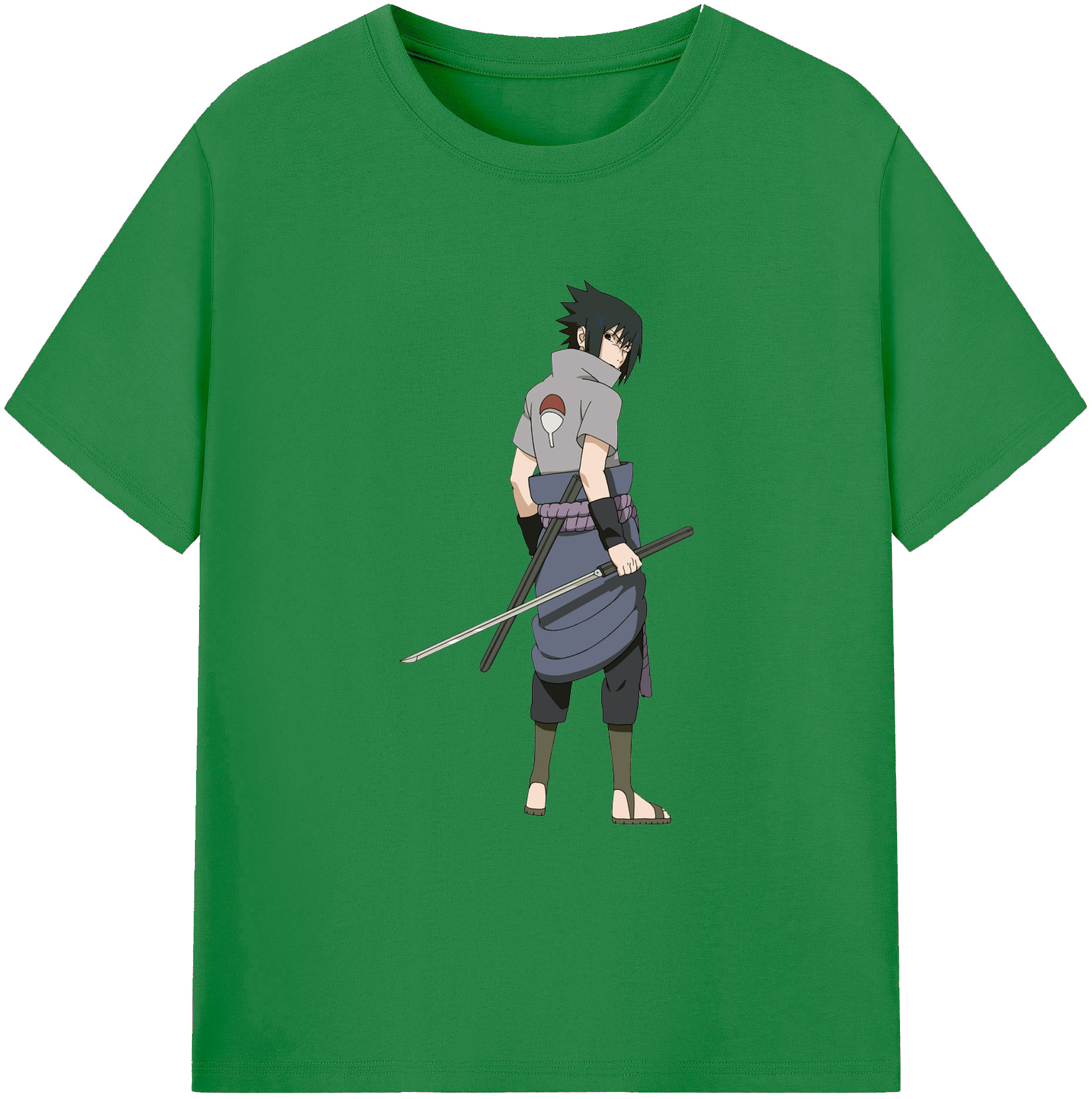 （画像用） NARUTO -ナルト- うちは サスケ Uchiha Sasuke 綿100％ メンズ半袖Tシャツ｜肌触りやわらか＆通気性