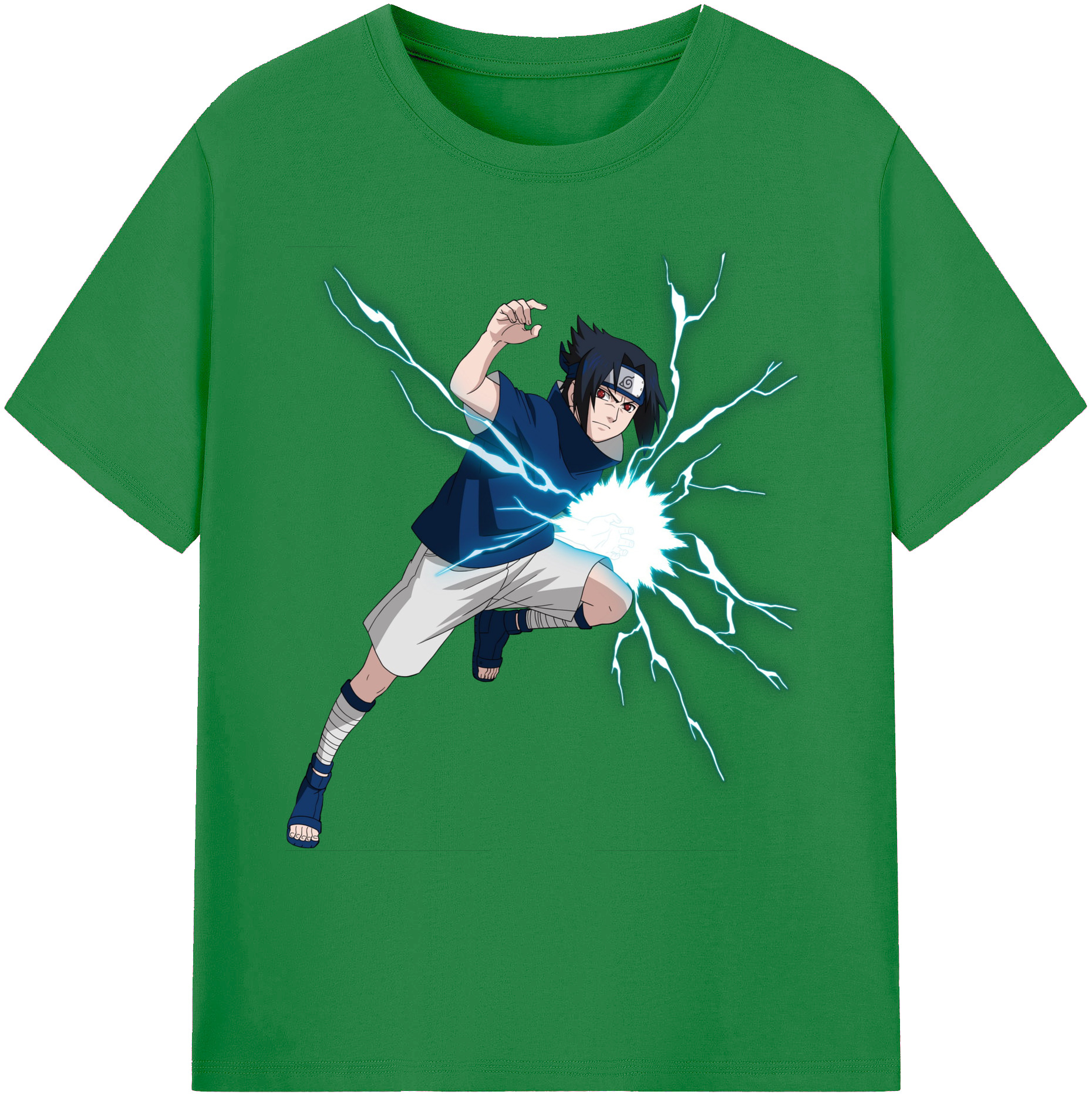 （画像用） NARUTO -ナルト- うちは サスケ Uchiha Sasuke 綿100％ メンズ半袖Tシャツ｜肌触りやわらか＆通気性