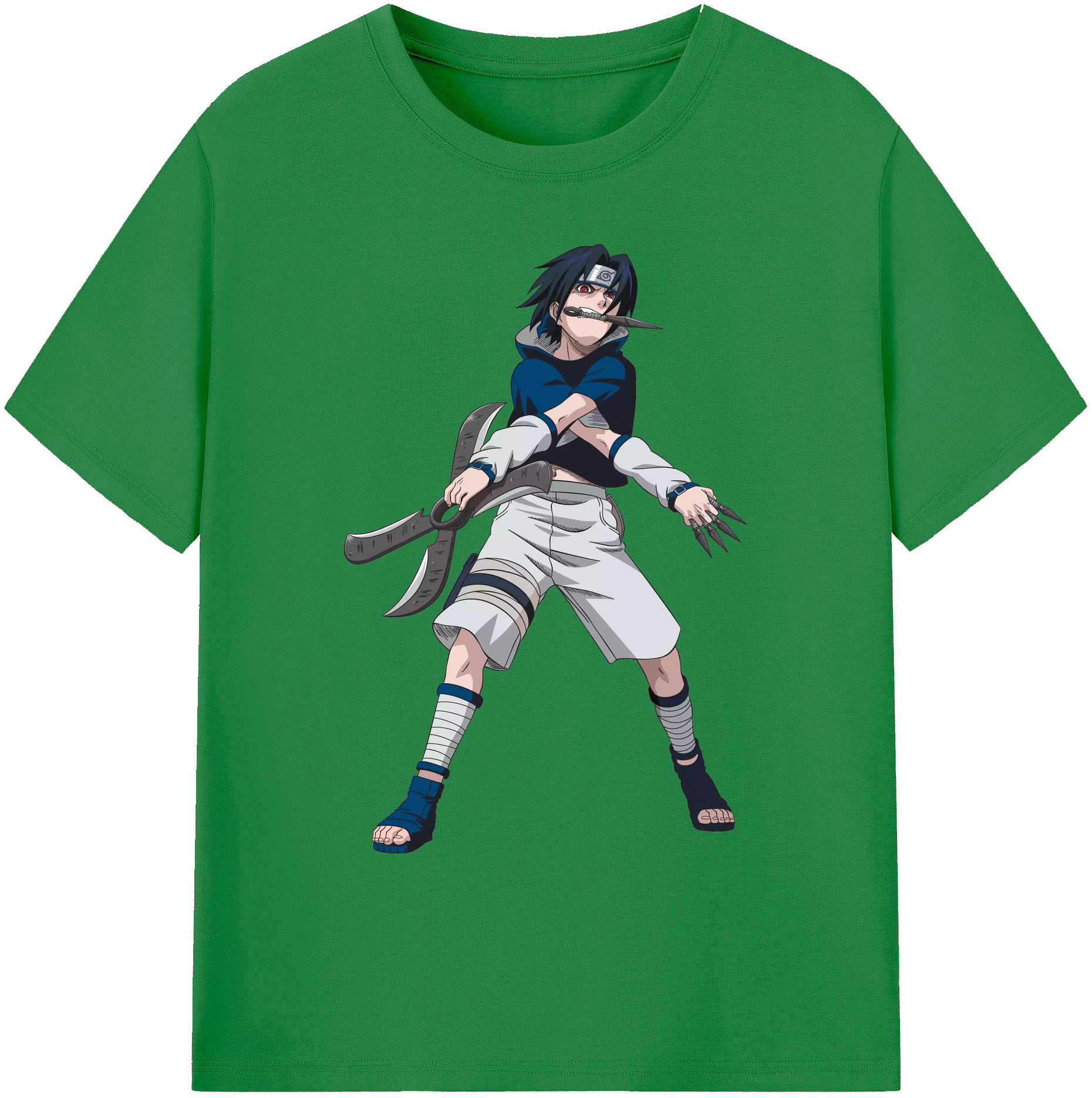 （画像用） NARUTO -ナルト- うちは サスケ Uchiha Sasuke 綿100％ メンズ半袖Tシャツ｜肌触りやわらか＆通気性