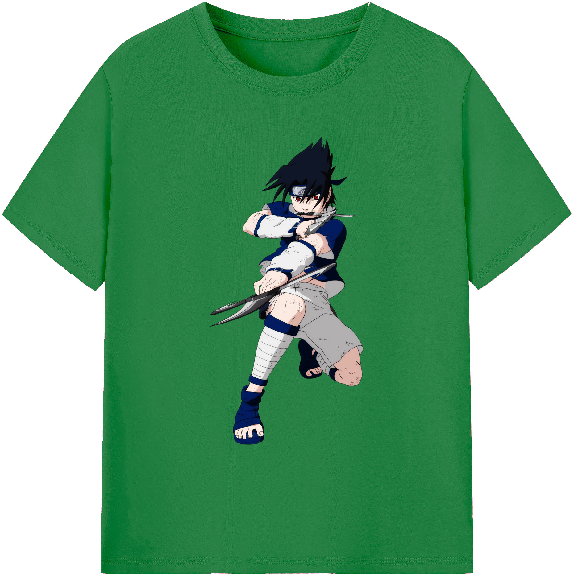 （画像用） NARUTO -ナルト- うちは サスケ Uchiha Sasuke 綿100％ メンズ半袖Tシャツ｜肌触りやわらか＆通気性