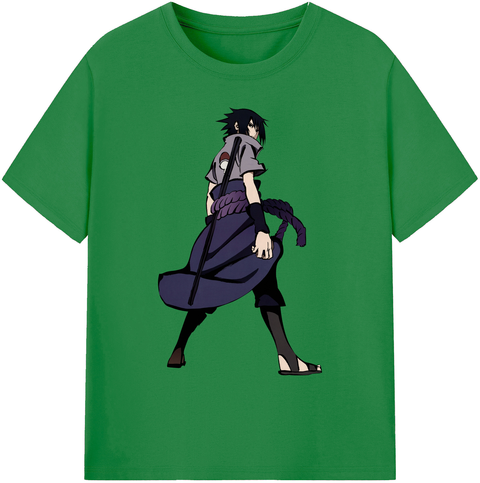 （画像用） NARUTO -ナルト- うちは サスケ Uchiha Sasuke 綿100％ メンズ半袖Tシャツ｜肌触りやわらか＆通気性