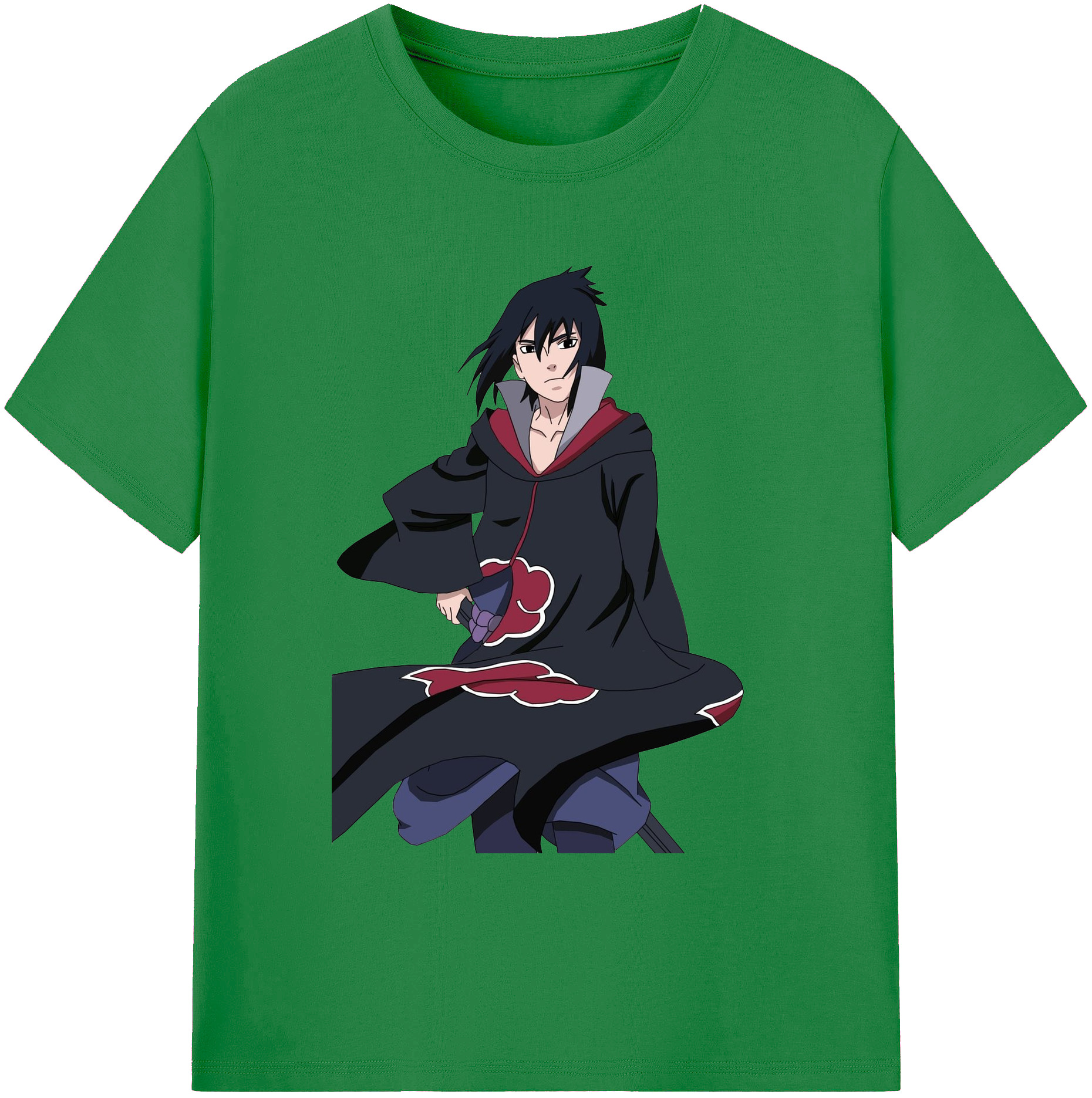 （画像用） NARUTO -ナルト- うちは サスケ Uchiha Sasuke 綿100％ メンズ半袖Tシャツ｜肌触りやわらか＆通気性