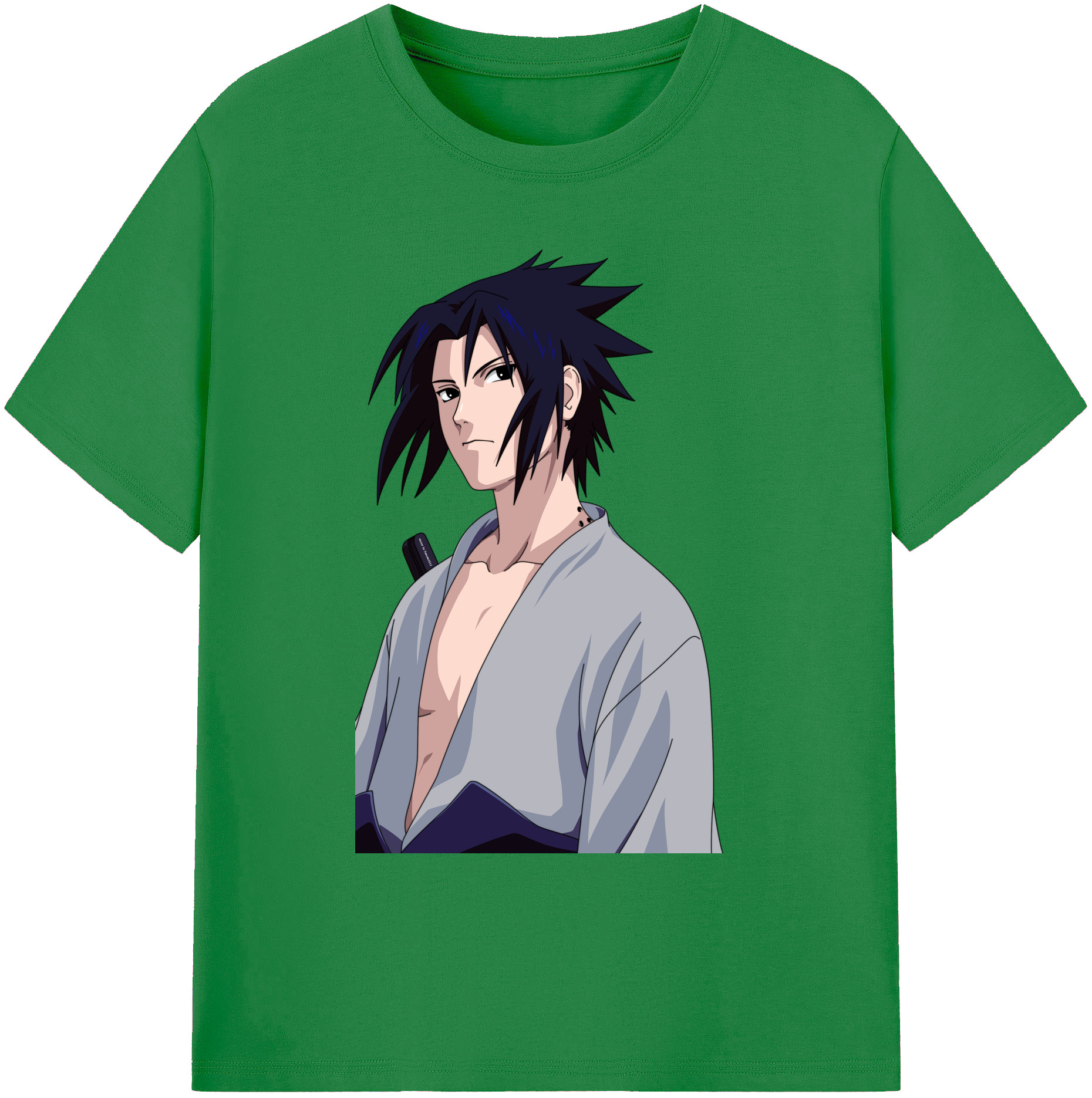 （画像用） NARUTO -ナルト- うちは サスケ Uchiha Sasuke 綿100％ メンズ半袖Tシャツ｜肌触りやわらか＆通気性