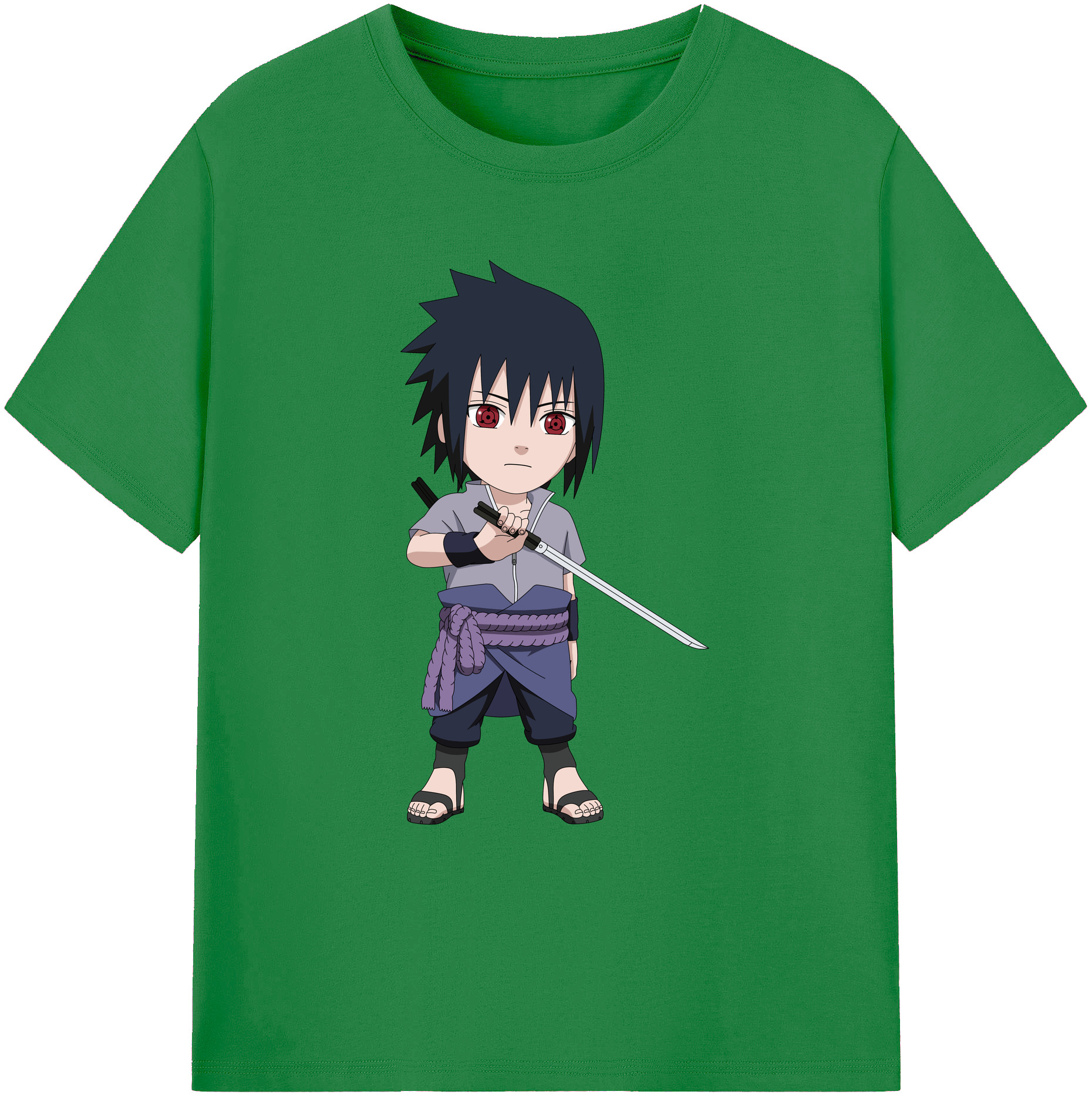 （画像用） NARUTO -ナルト- うちは サスケ Uchiha Sasuke 綿100％ メンズ半袖Tシャツ｜肌触りやわらか＆通気性