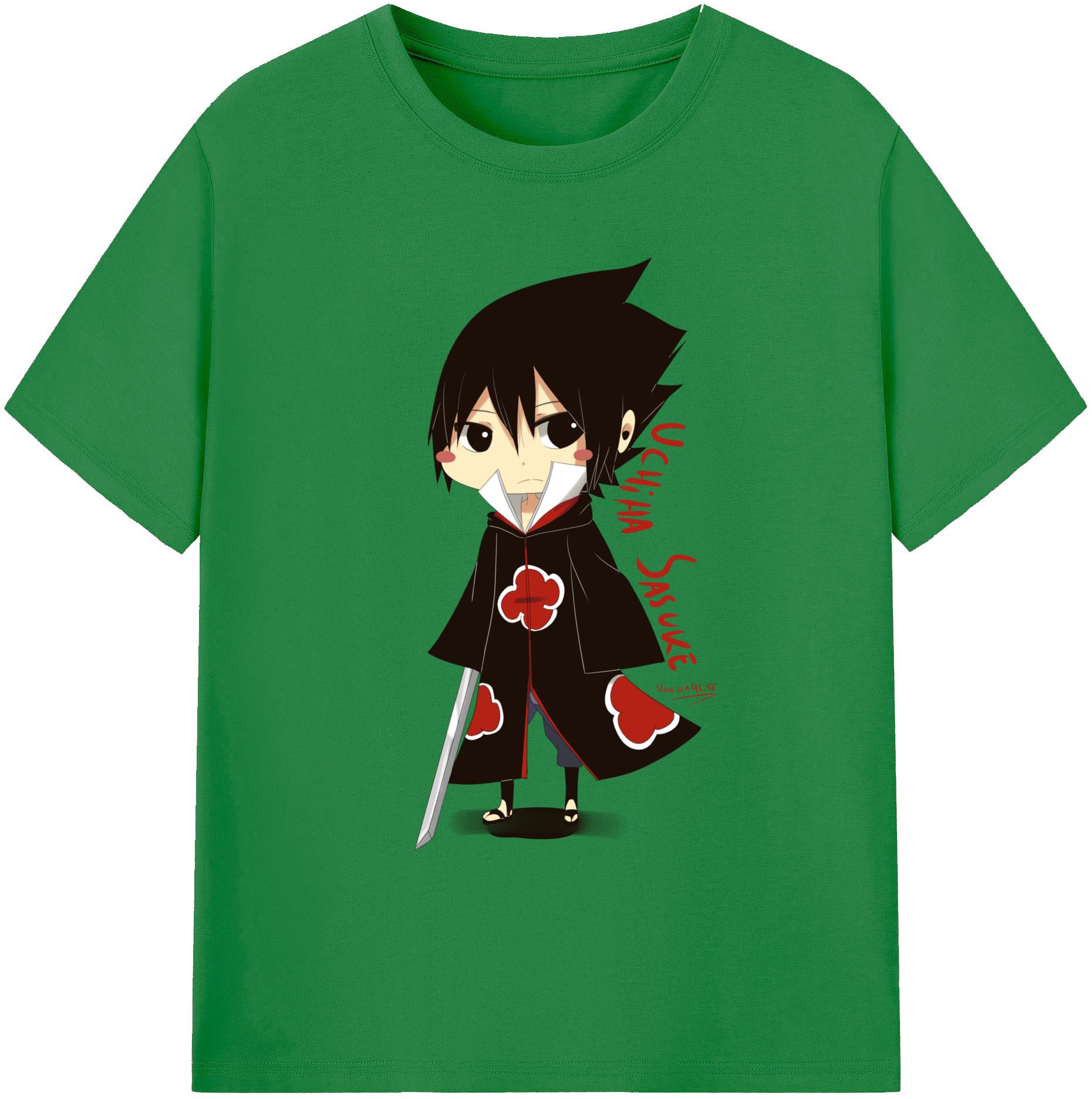 （画像用） NARUTO -ナルト- うちは サスケ Uchiha Sasuke 綿100％ メンズ半袖Tシャツ｜肌触りやわらか＆通気性