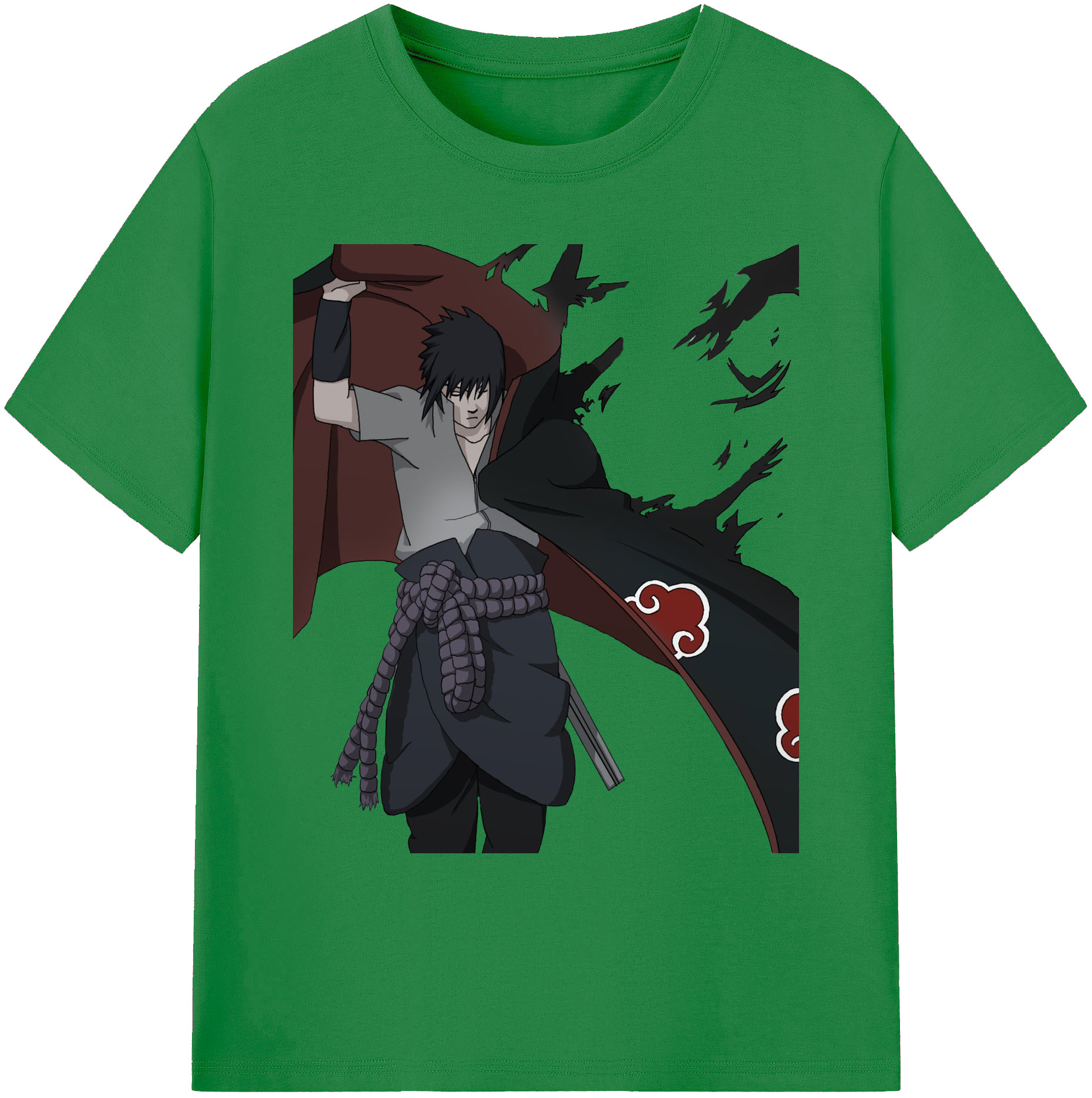 （画像用） NARUTO -ナルト- うちは サスケ Uchiha Sasuke 綿100％ メンズ半袖Tシャツ｜肌触りやわらか＆通気性