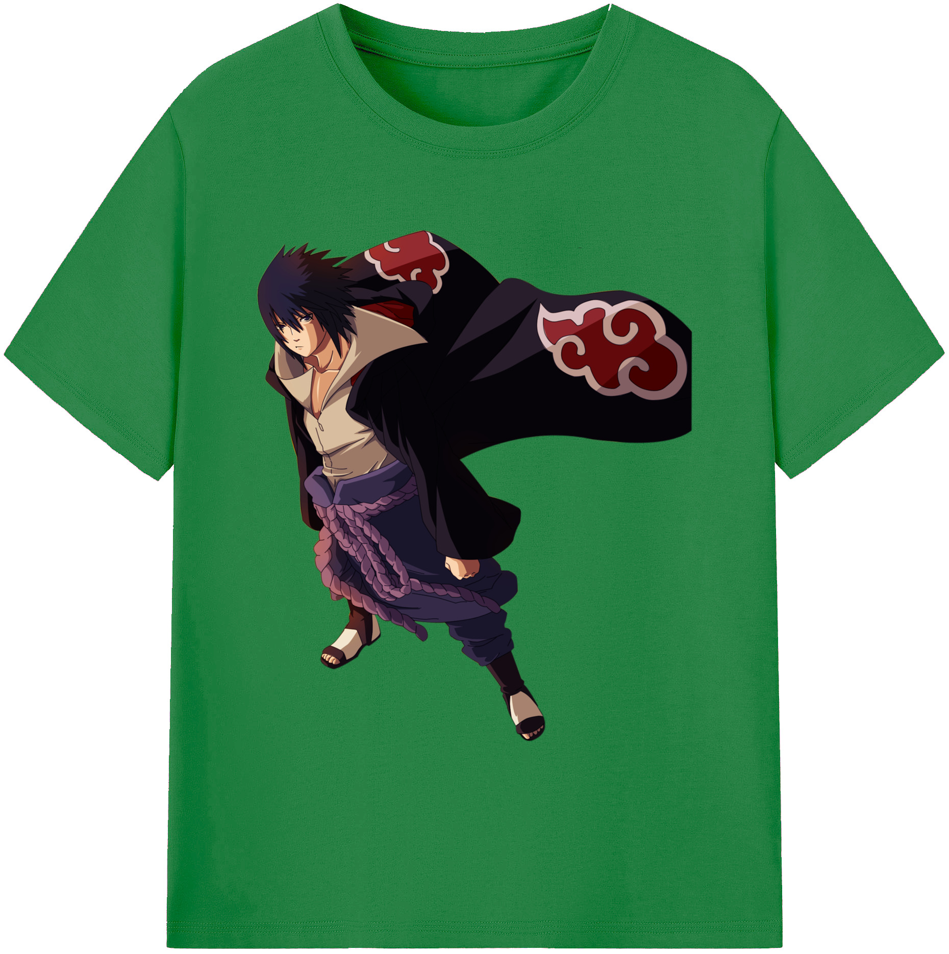 （画像用） NARUTO -ナルト- うちは サスケ Uchiha Sasuke 綿100％ メンズ半袖Tシャツ｜肌触りやわらか＆通気性