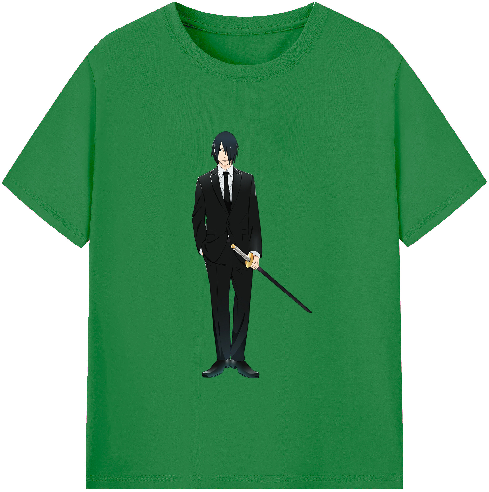 （画像用） NARUTO -ナルト- うちは サスケ Uchiha Sasuke 綿100％ メンズ半袖Tシャツ｜肌触りやわらか＆通気性