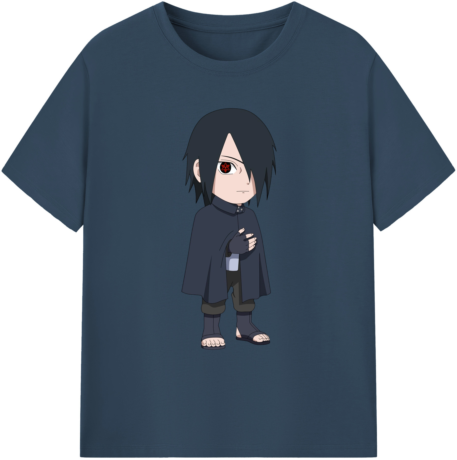 （画像用） NARUTO -ナルト- うちは サスケ Uchiha Sasuke 綿100％ メンズ半袖Tシャツ｜肌触りやわらか＆通気性
