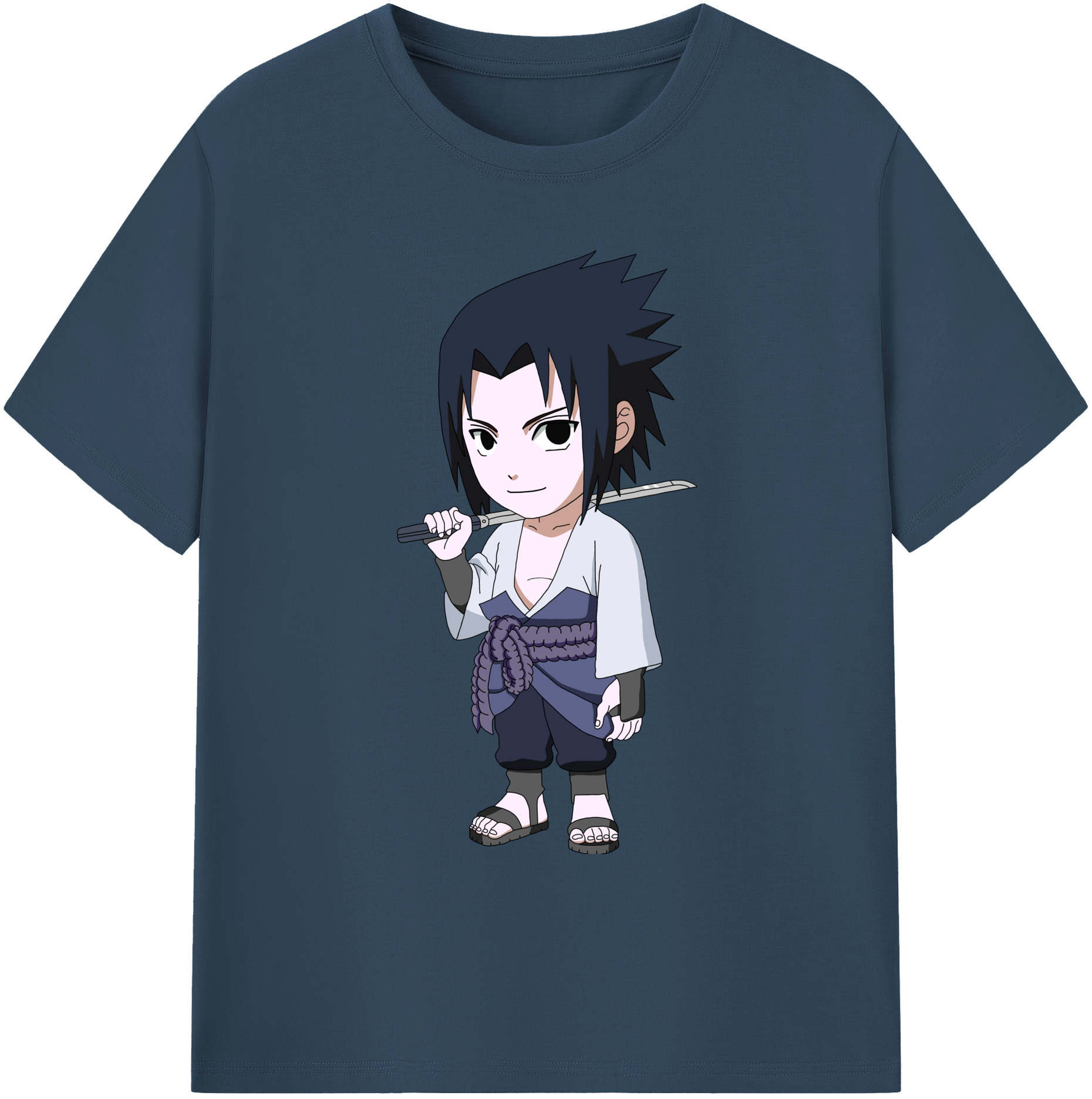 （画像用） NARUTO -ナルト- うちは サスケ Uchiha Sasuke 綿100％ メンズ半袖Tシャツ｜肌触りやわらか＆通気性
