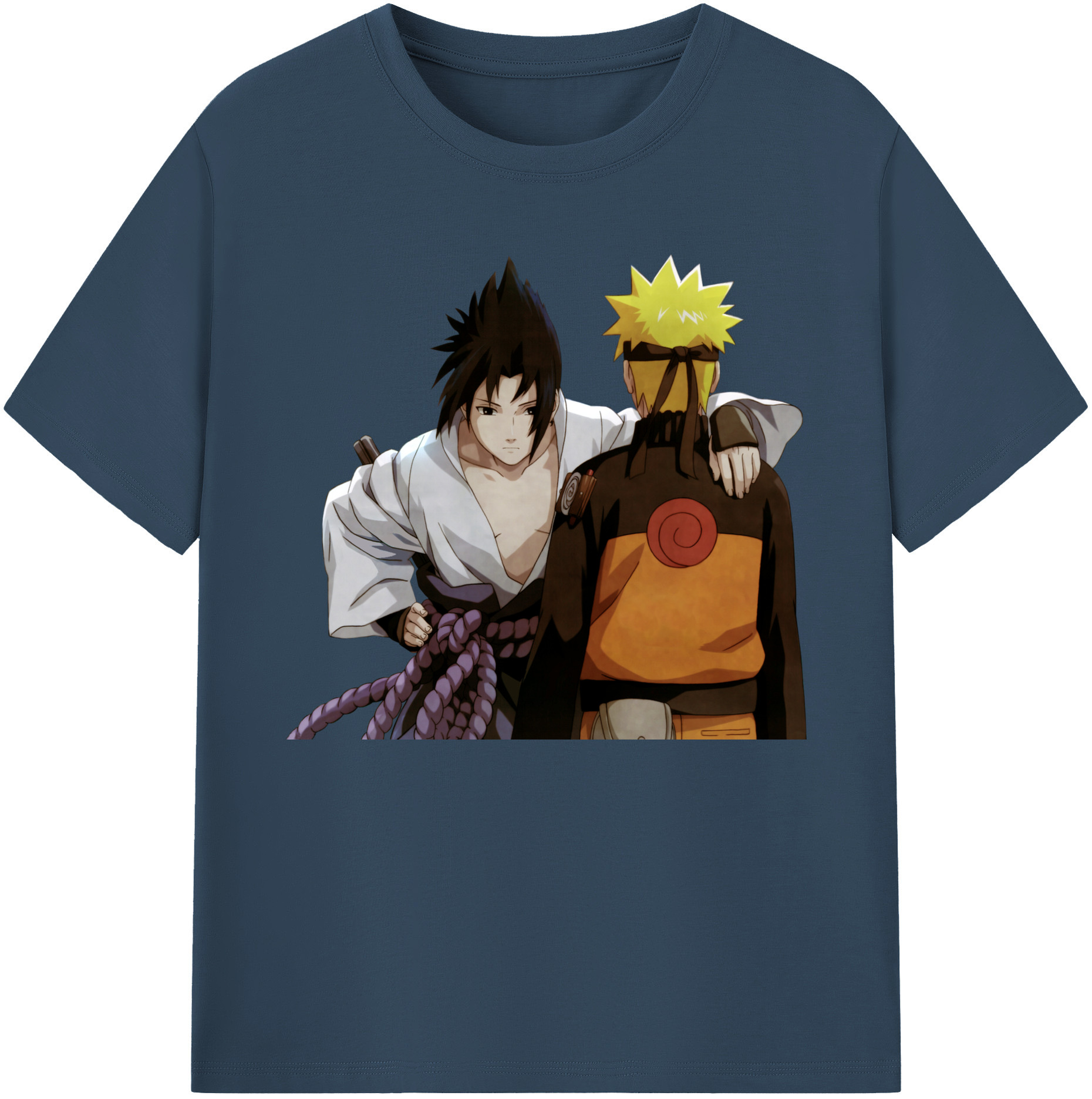（画像用） NARUTO -ナルト- うちは サスケ Uchiha Sasuke 綿100％ メンズ半袖Tシャツ｜肌触りやわらか＆通気性