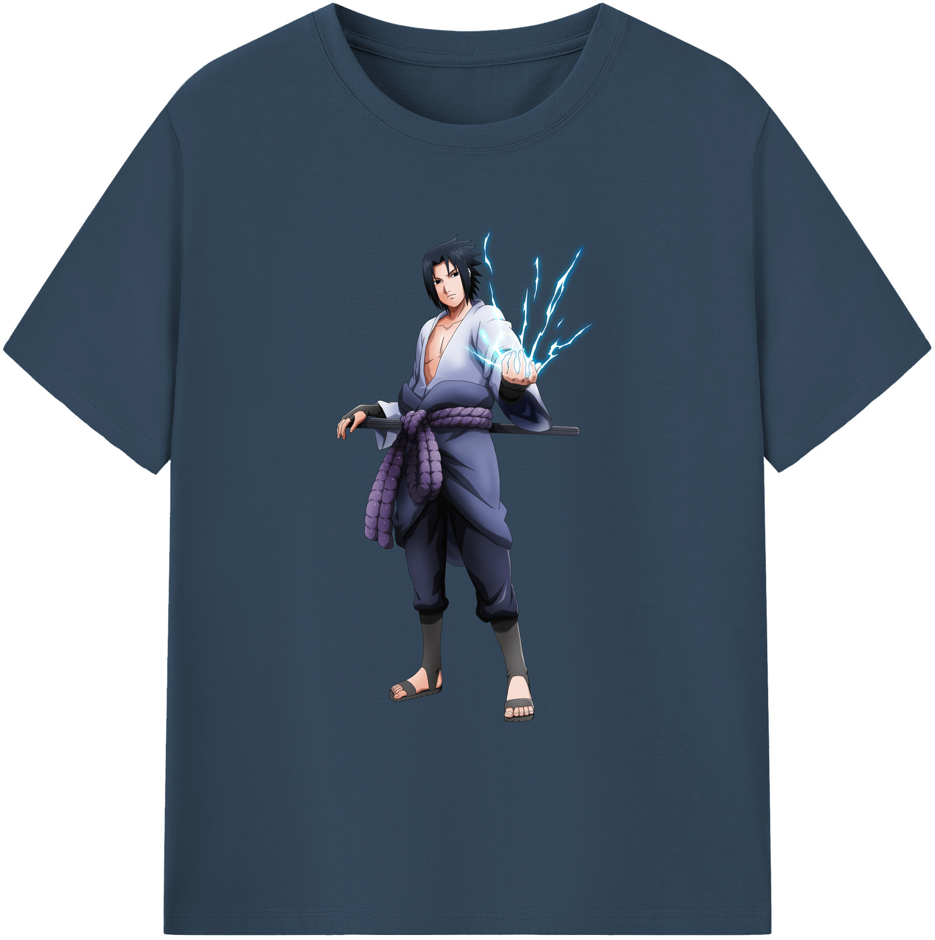 （画像用） NARUTO -ナルト- うちは サスケ Uchiha Sasuke 綿100％ メンズ半袖Tシャツ｜肌触りやわらか＆通気性