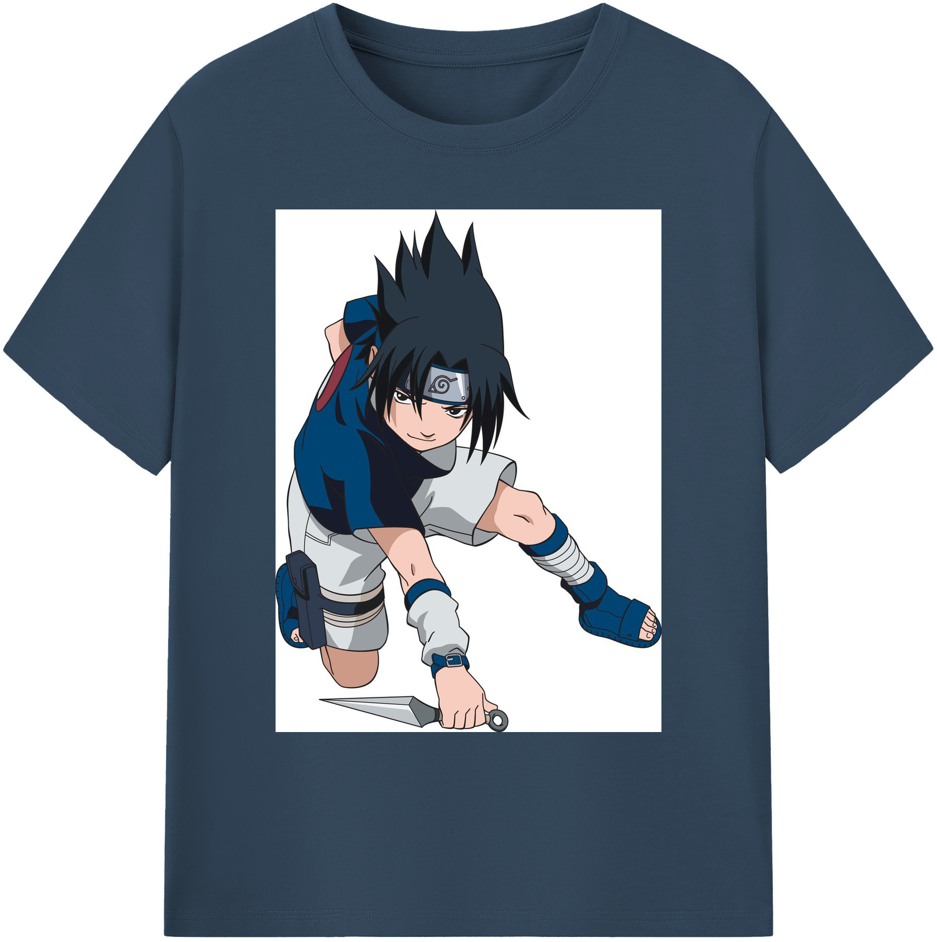 NARUTO -ナルト- うちは サスケ Uchiha Sasuke 綿100％ メンズ半袖Tシャツ｜肌触りやわらか＆通気性