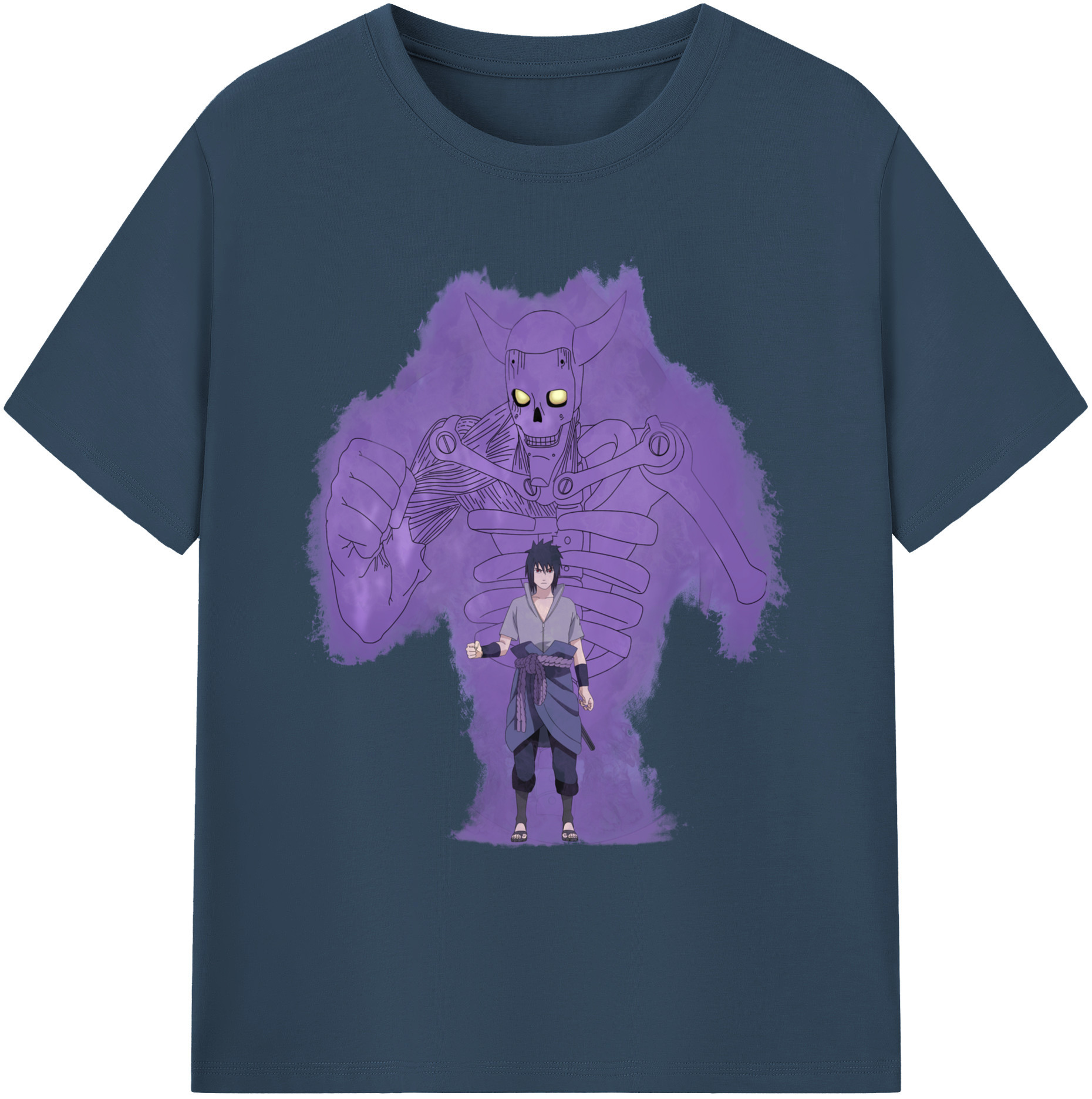 （画像用） NARUTO -ナルト- うちは サスケ Uchiha Sasuke 綿100％ メンズ半袖Tシャツ｜肌触りやわらか＆通気性