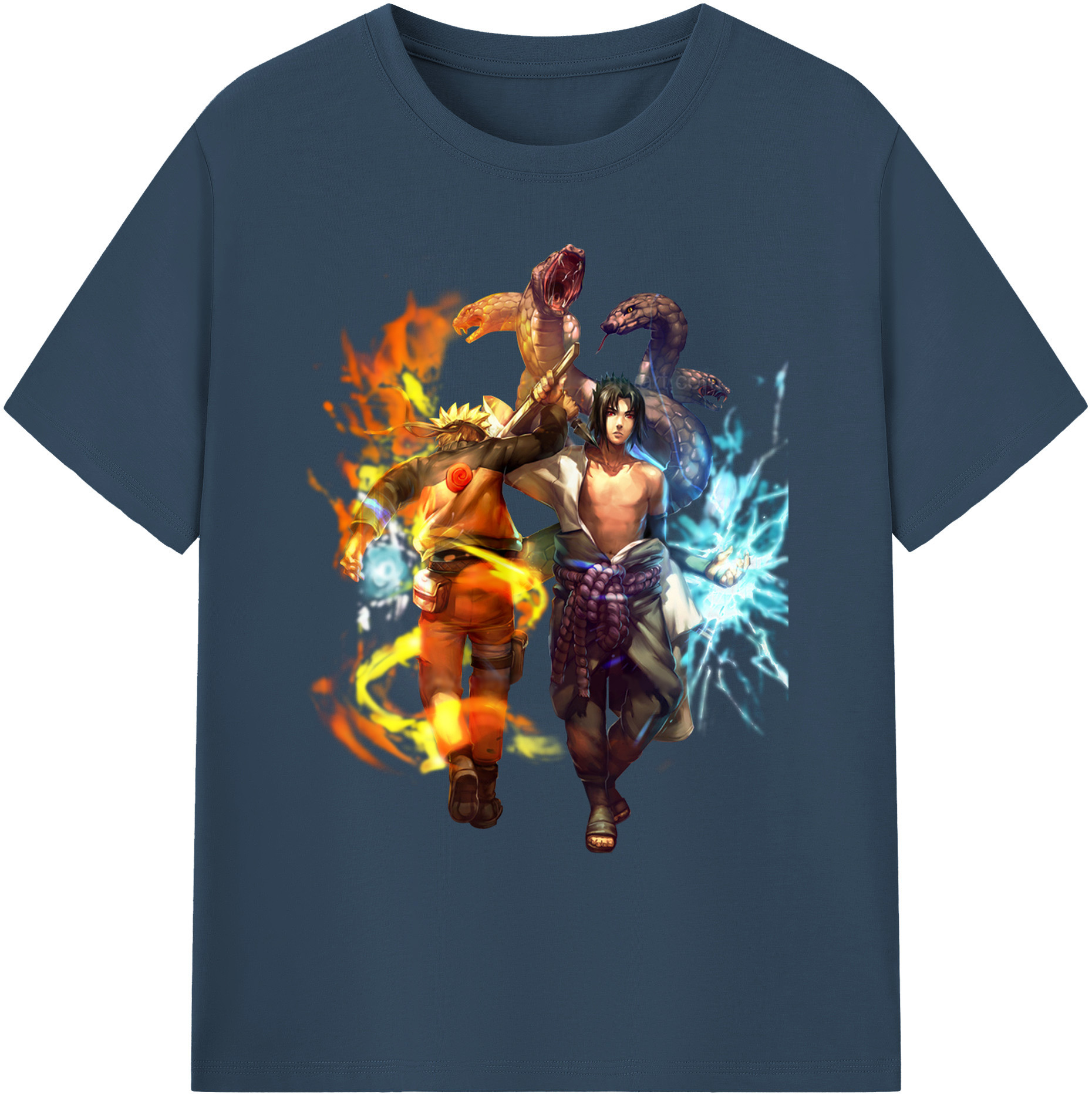 （画像用） NARUTO -ナルト- うちは サスケ Uchiha Sasuke 綿100％ メンズ半袖Tシャツ｜肌触りやわらか＆通気性