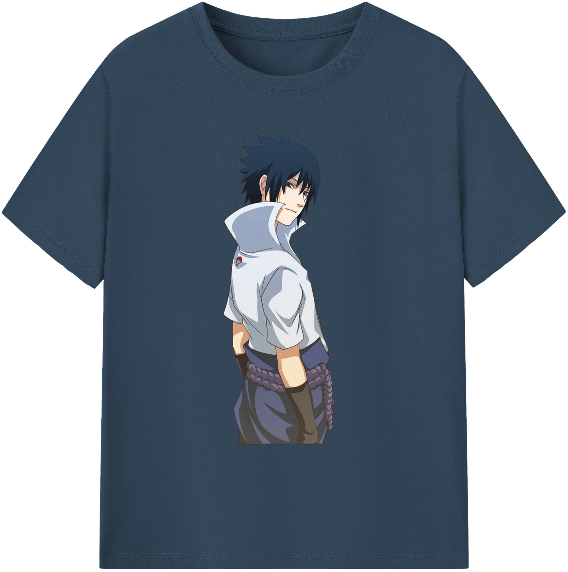 （画像用） NARUTO -ナルト- うちは サスケ Uchiha Sasuke 綿100％ メンズ半袖Tシャツ｜肌触りやわらか＆通気性